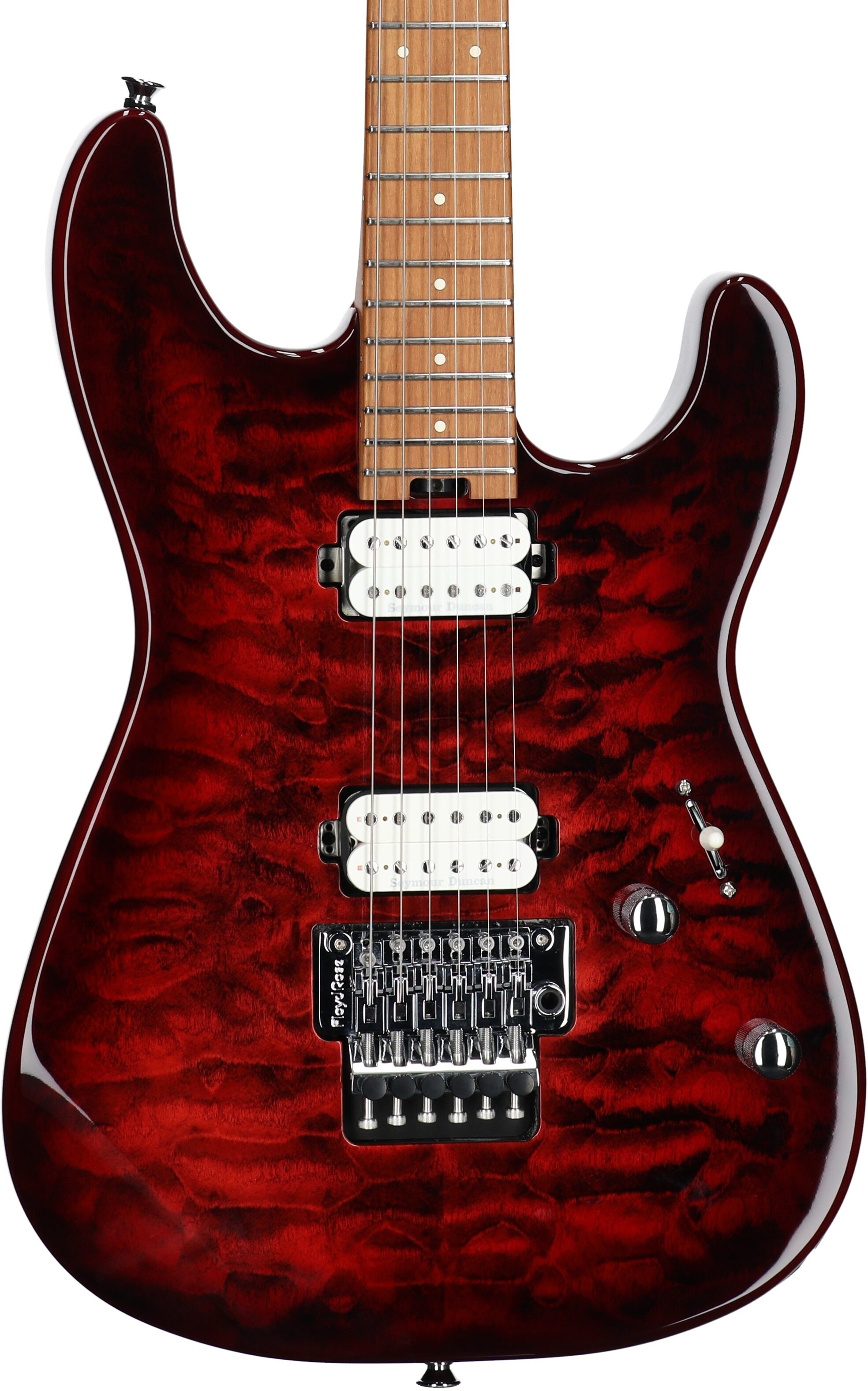 Charvel Pro Mod San Dimas SD1 Electric Guitar, Quilt Sangria, Body Straight Front