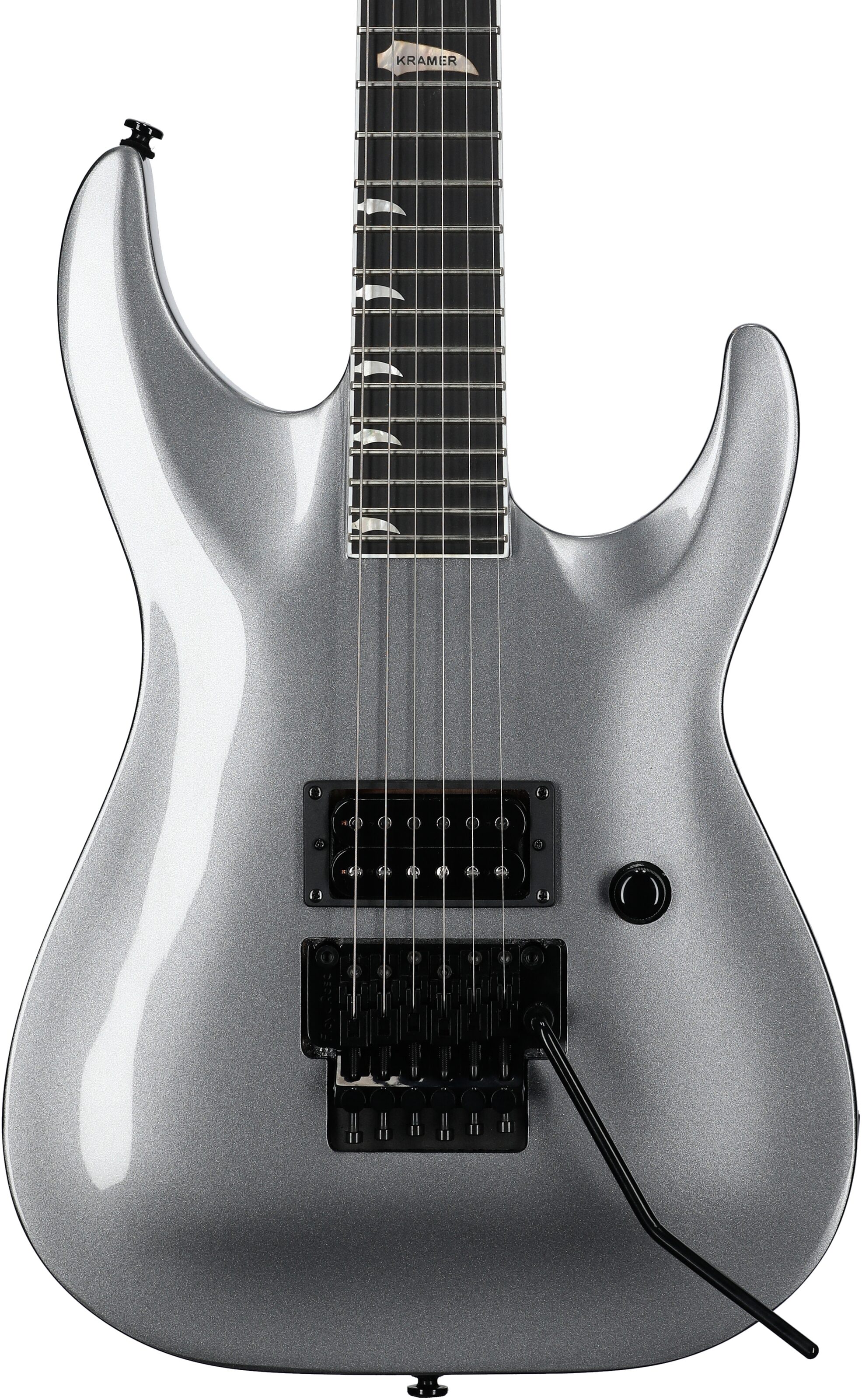 Kramer SM-1H Floyd Rose Electric Guitar, Tronius Silver, Body Straight Front