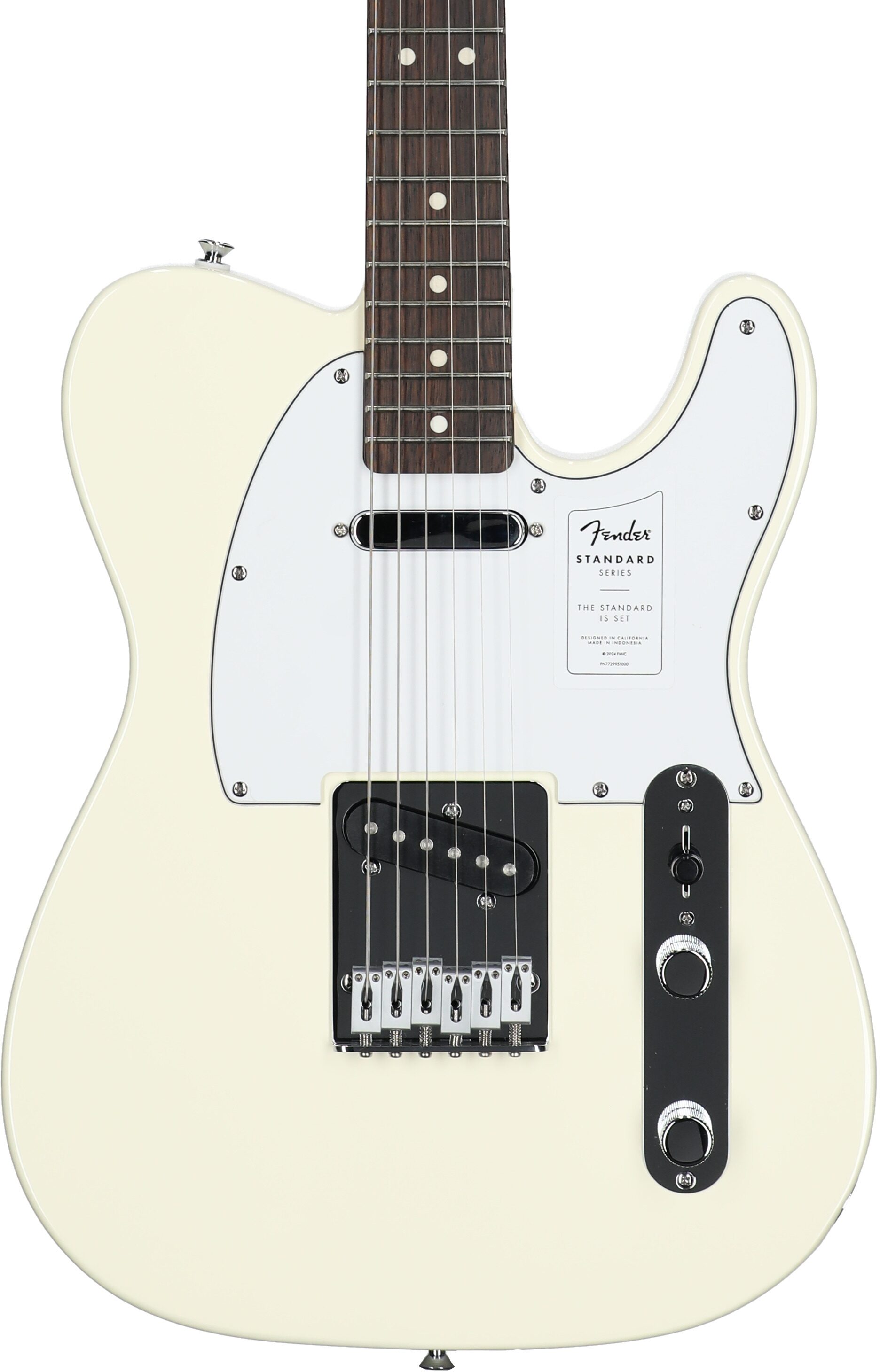Fender Standard Telecaster Electric Guitar, Laurel Fingerboard, Olympic White, Open Box (Very Good), Body Straight Front