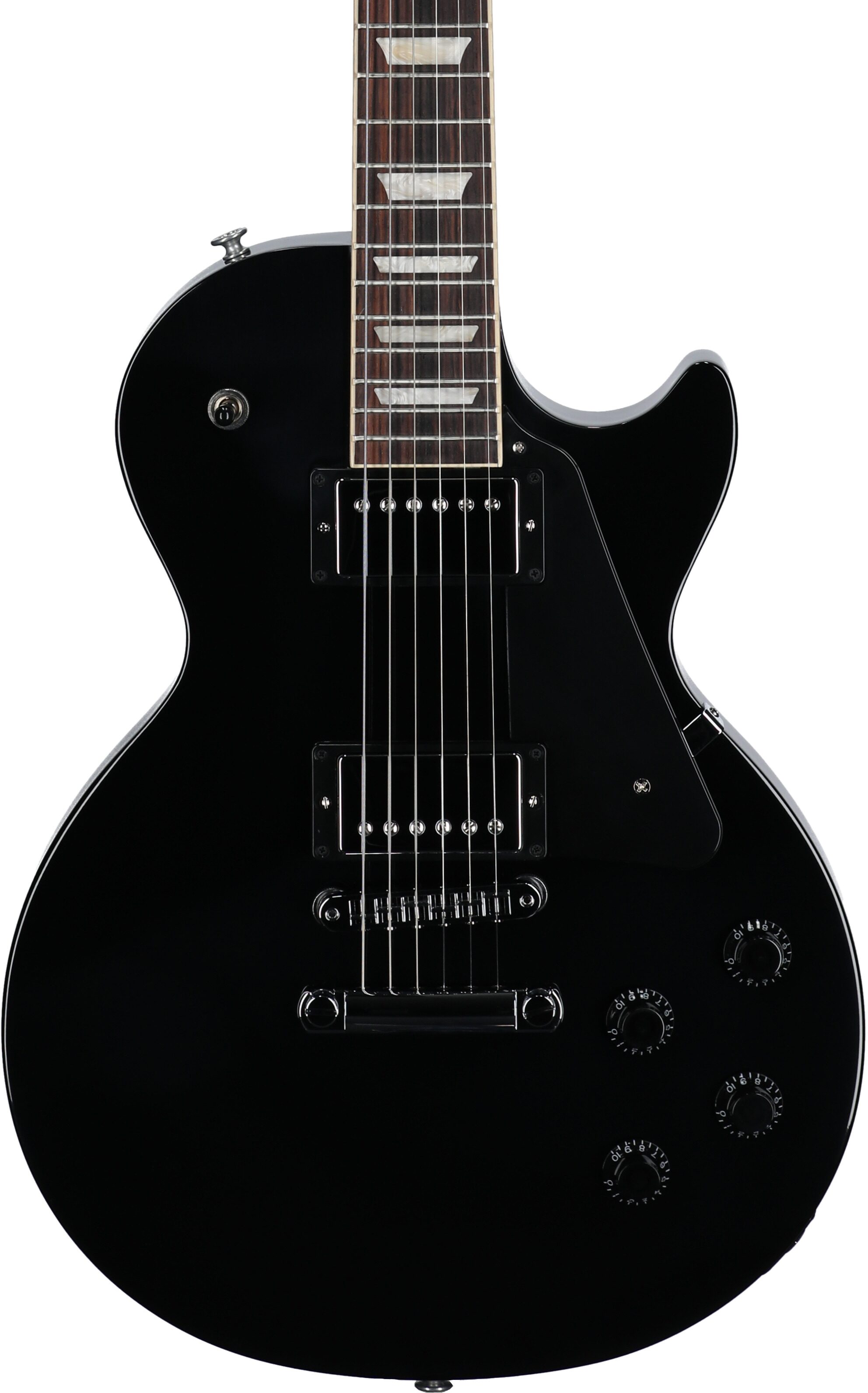 Gibson Les Paul Studio Electric Guitar (with Soft Case), Ebony, Body Straight Front