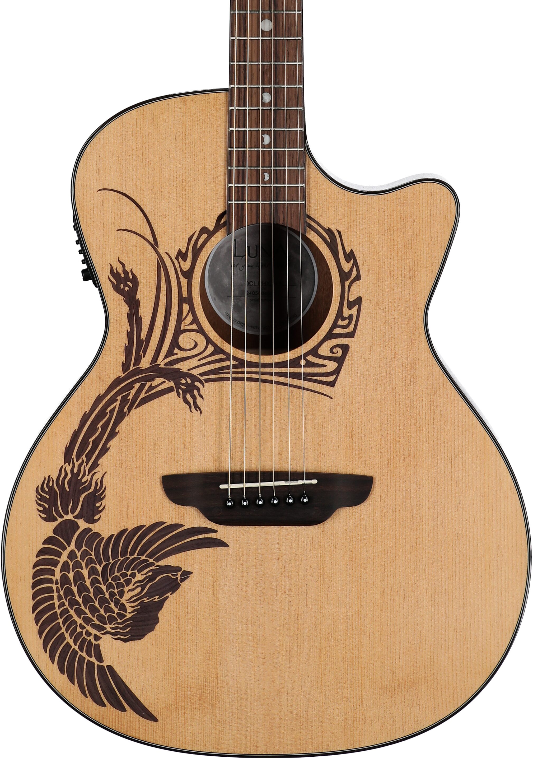 Luna Oracle Phoenix Spruce Acoustic-Electric Guitar, New, Body Straight Front