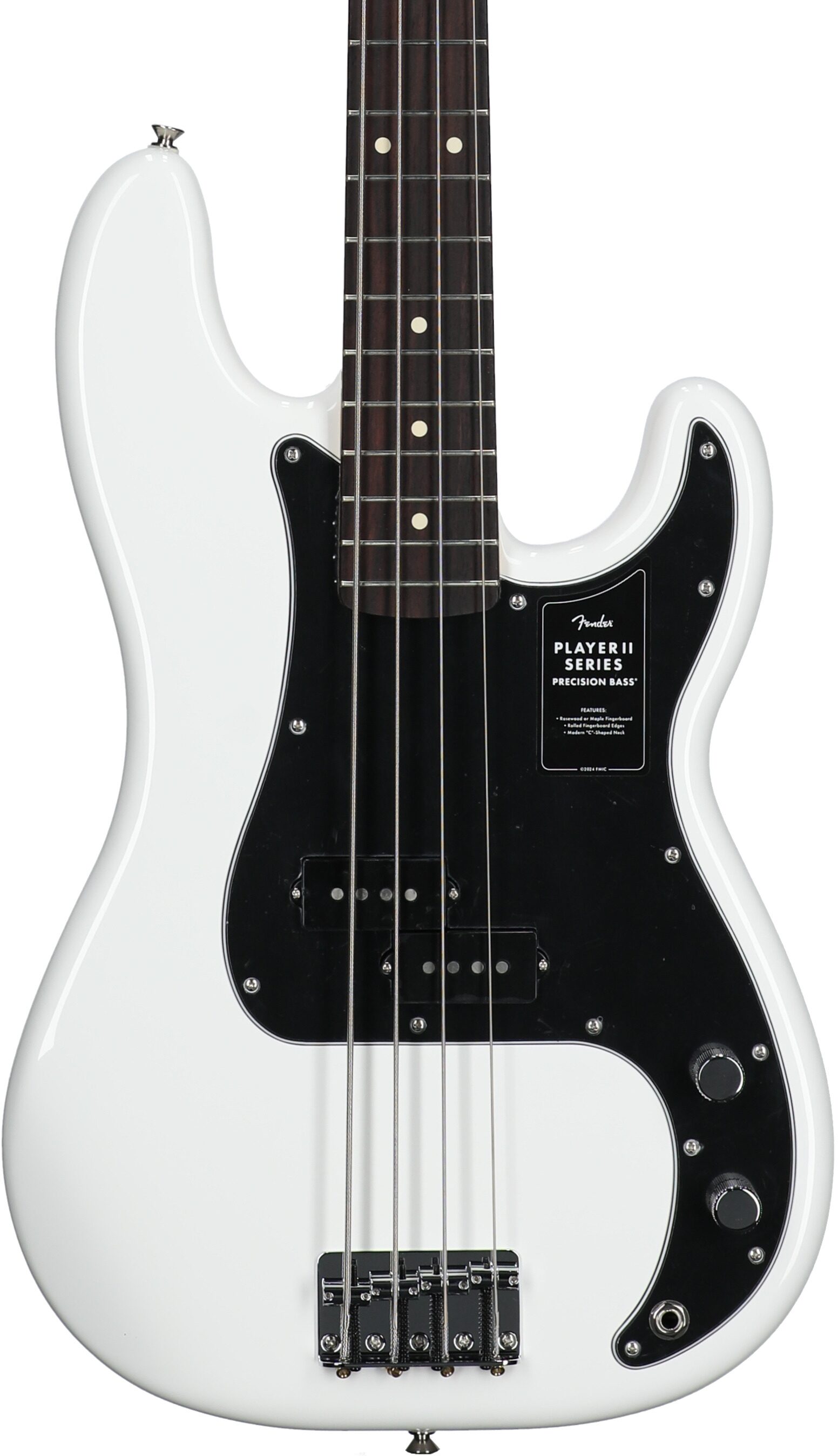 Fender Player II Precision Electric Bass, with Rosewood Fingerboard, Polar White, Body Straight Front