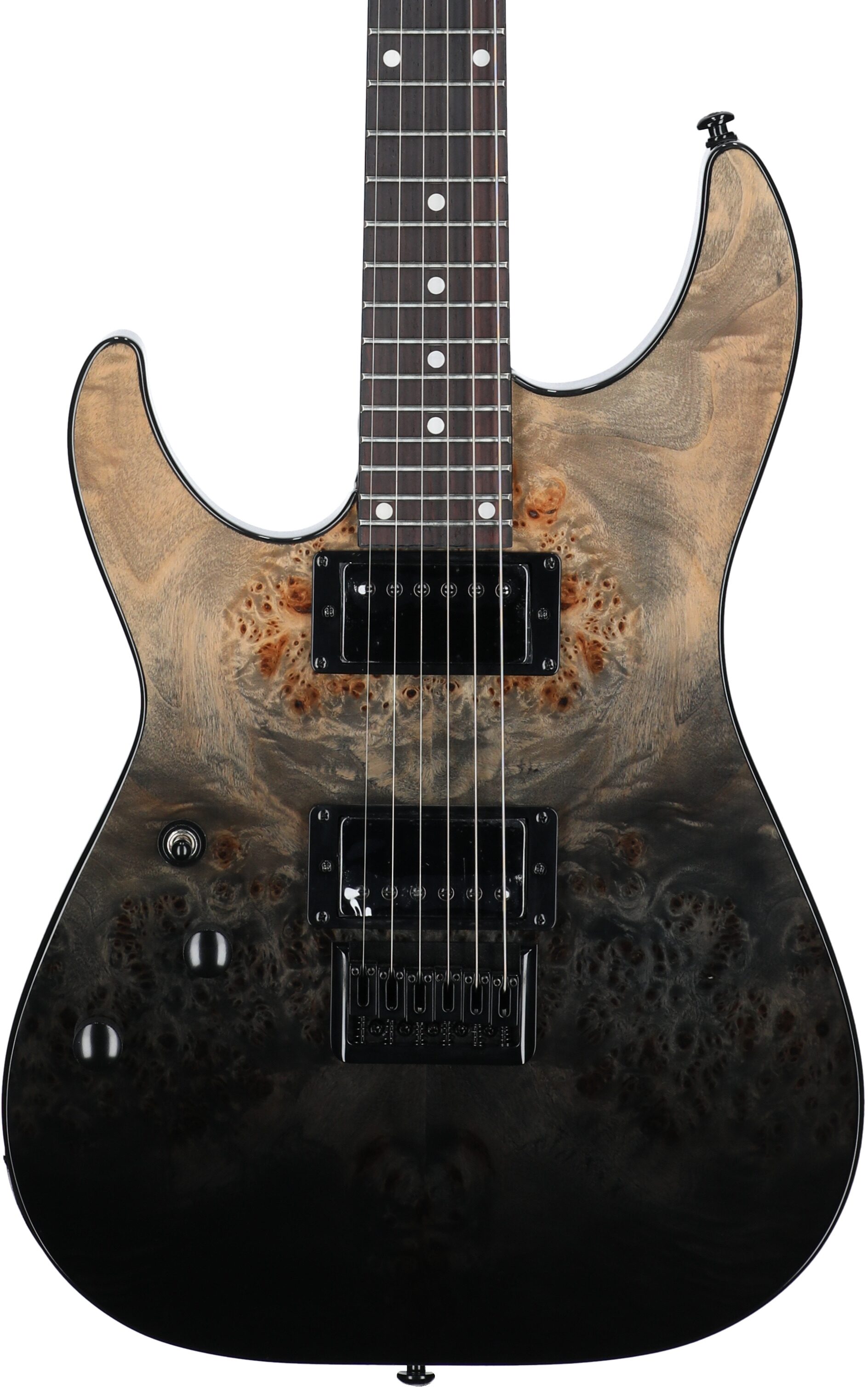 Schecter C-1 Standard Electric Guitar, Left-Handed, Black Fade Burst, Body Straight Front