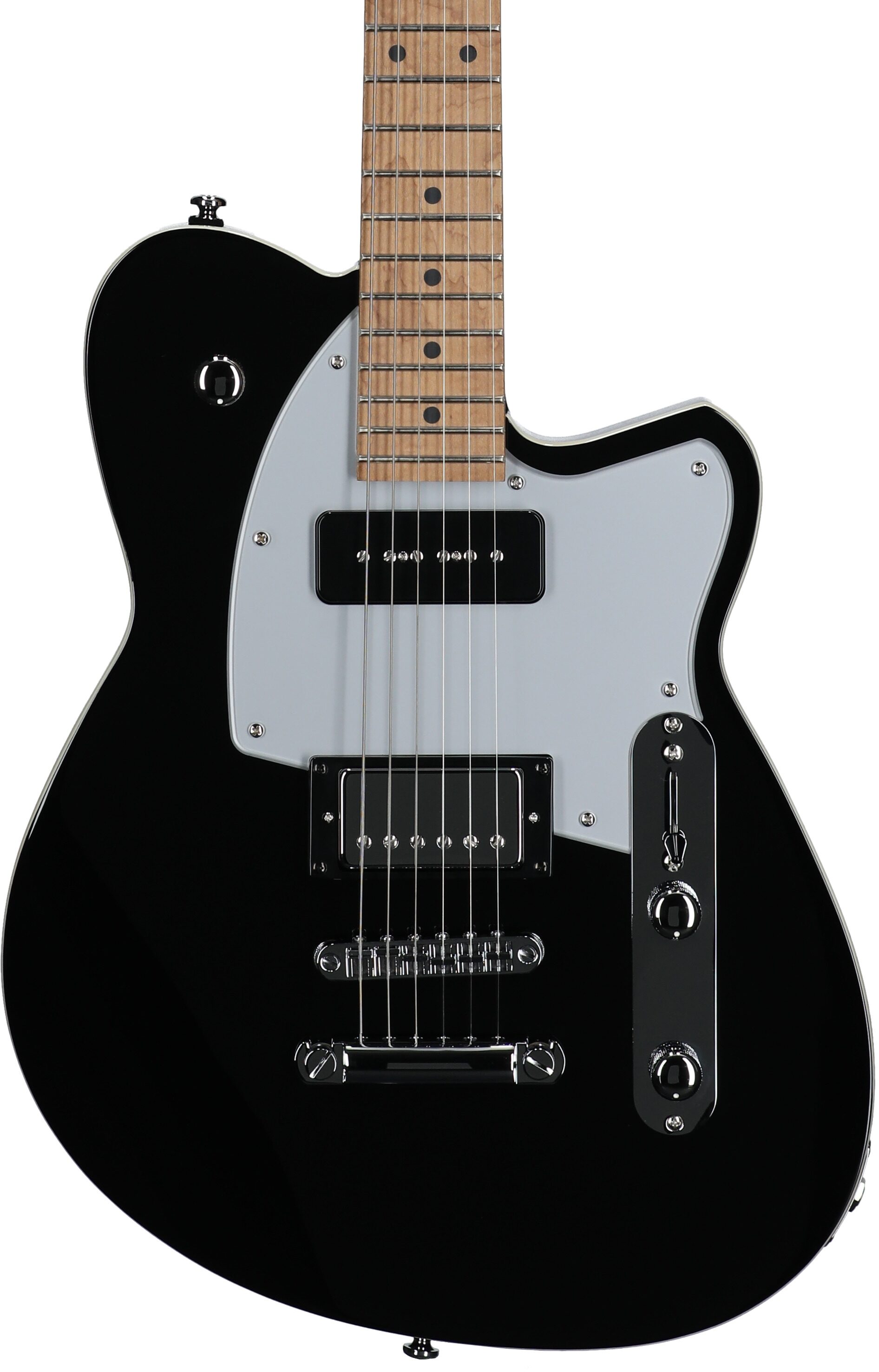 Reverend Double Agent OG Electric Guitar, Midnight Black, Body Straight Front