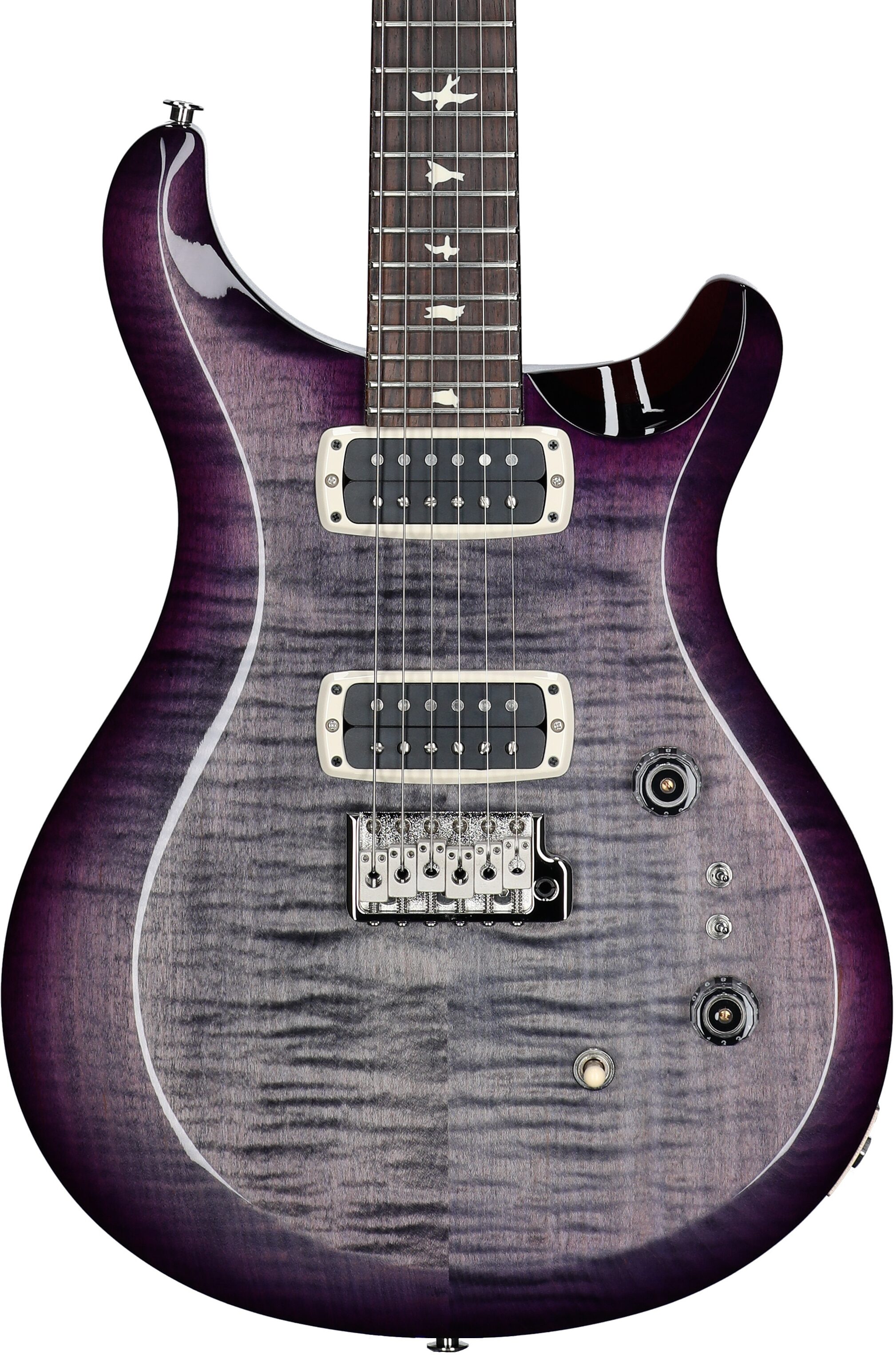 PRS Paul Reed Smith S2 Custom 24-08 Electric Guitar (with Gig Bag), Faded Gray Black Purple Burst, Open Box (Very Good), Body Straight Front