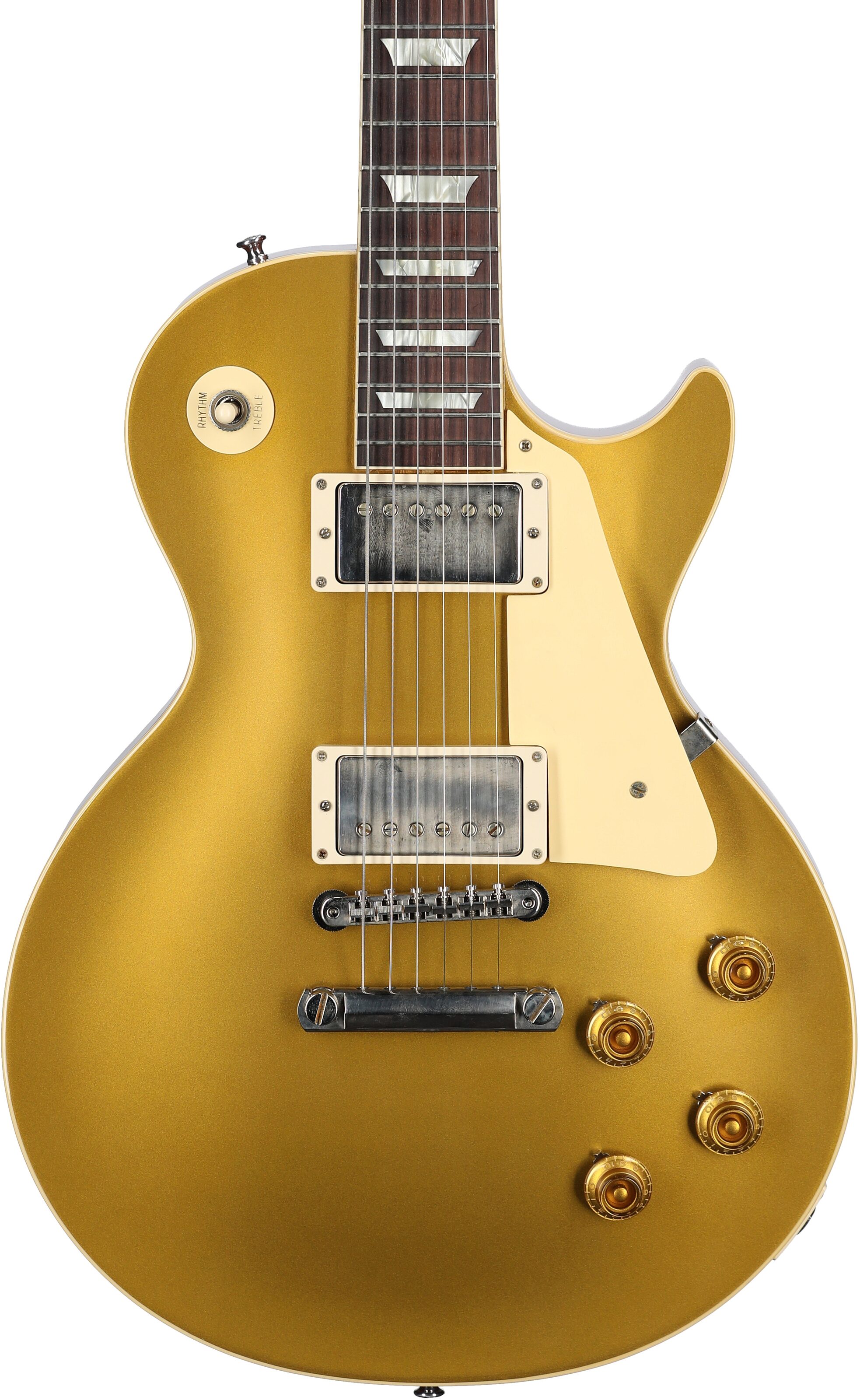 Gibson Custom 57 Les Paul Standard Goldtop VOS Electric Guitar (with Case), Gold Top, Body Straight Front
