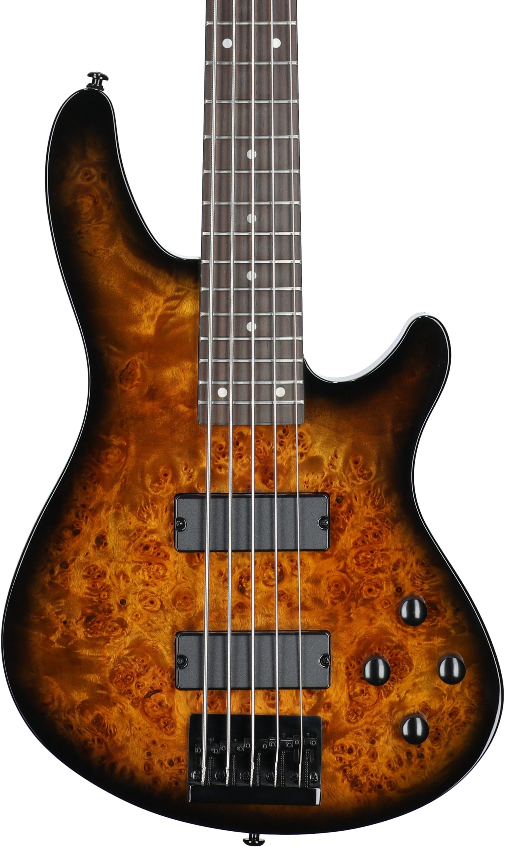 Schecter C-5 Standard Electric Bass, 5-String, Tobacco Burl, Body Straight Front