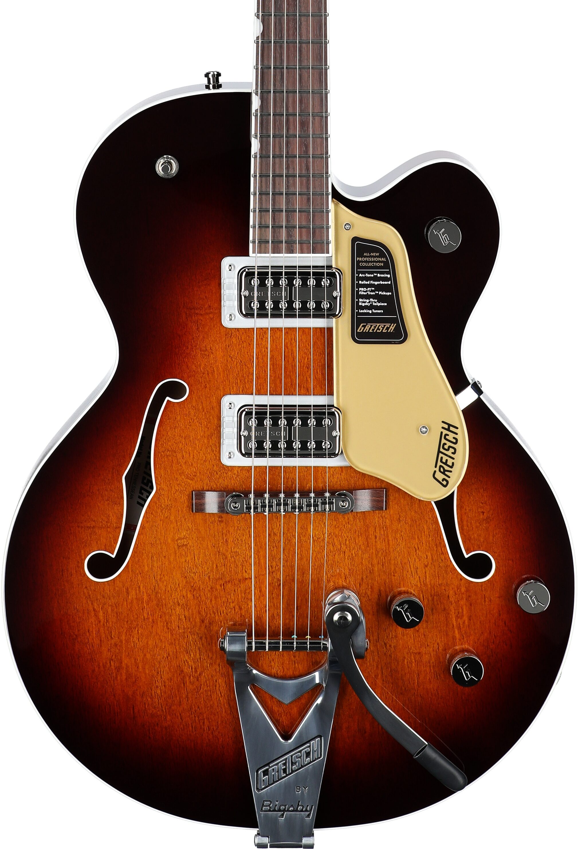 Gretsch Pro Collection Tennessean Electric Guitar (with Case), Havana Burst, Body Straight Front