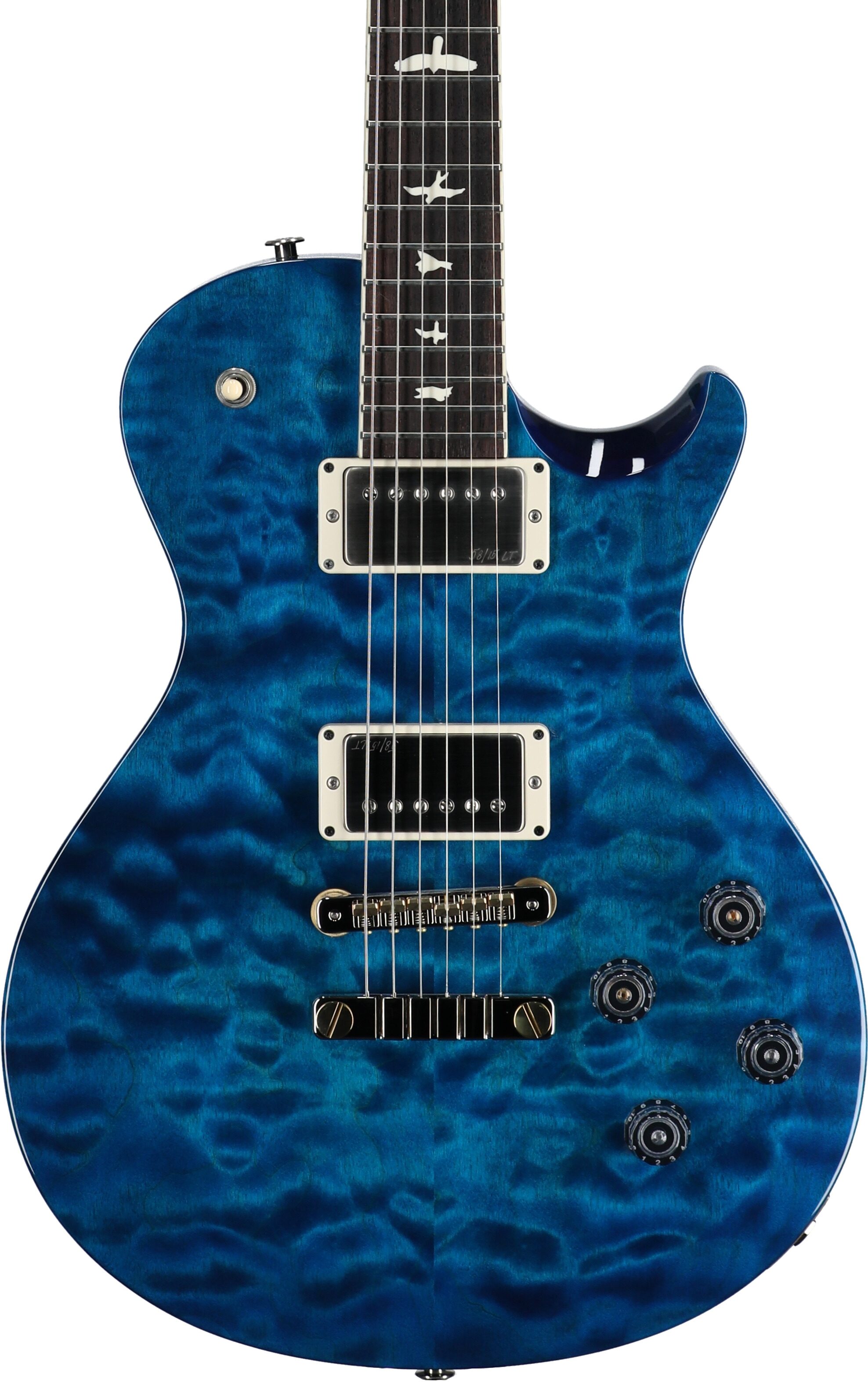 PRS Paul Reed Smith S2 McCarty 594 Singlecut Quilt Electric Guitar (with Gig Bag), Blue Matteo, Body Straight Front
