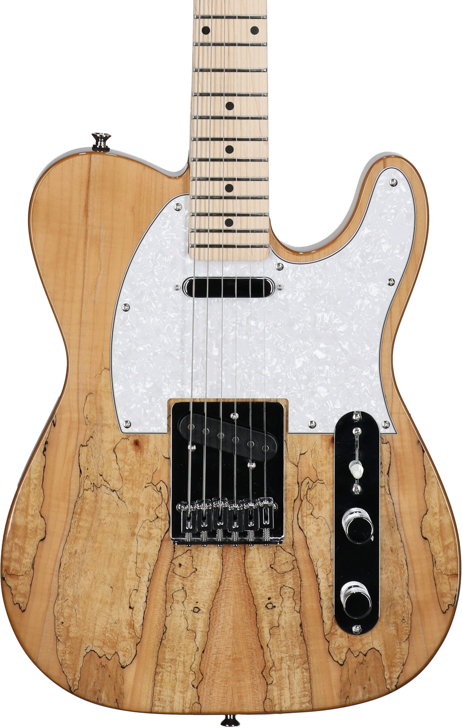 Michael Kelly 1953 Electric Guitar, with Maple Fingerboard, Natural, Spalted Maple Top, Body Straight Front