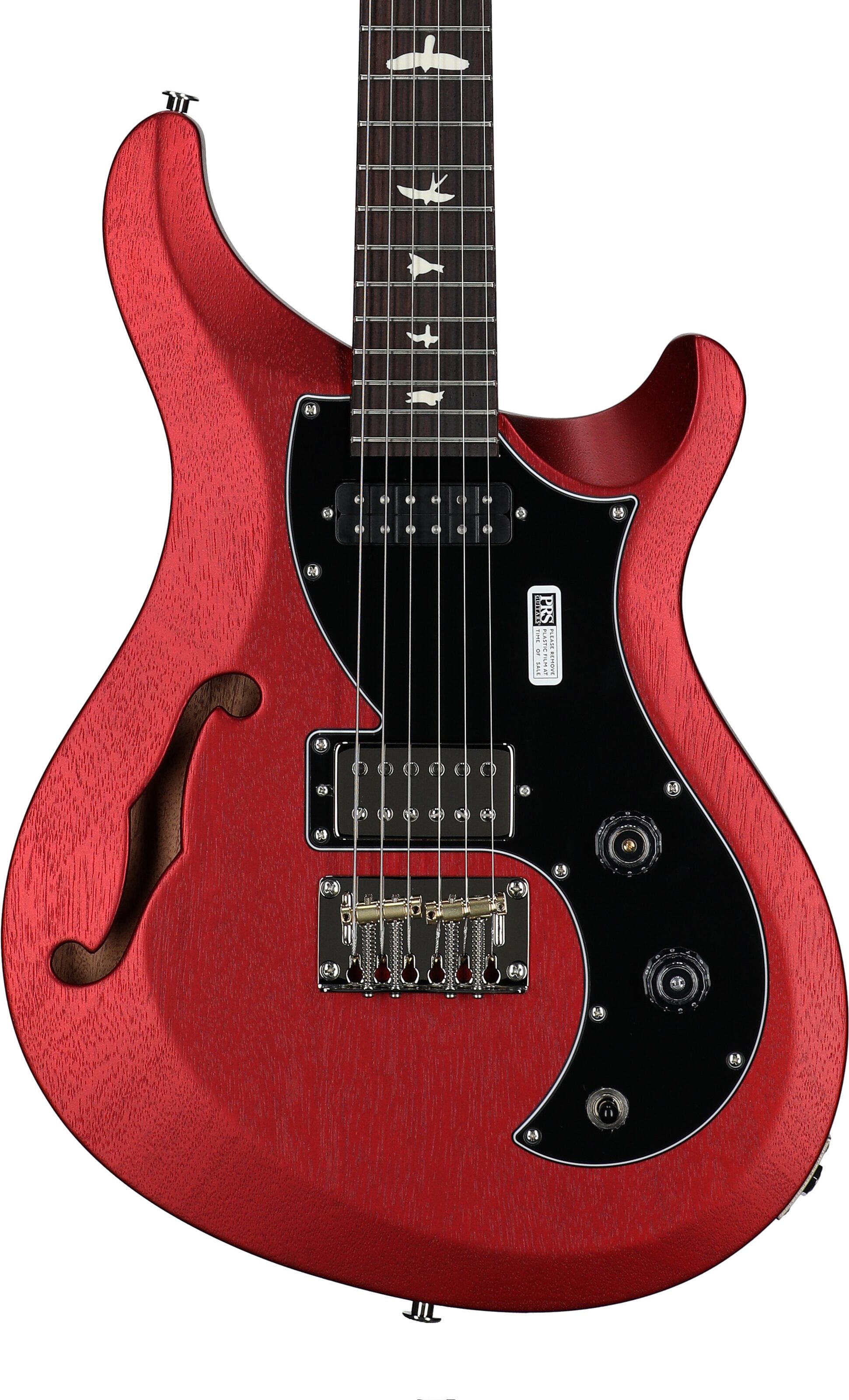 PRS Paul Reed Smith S2 Vela Semi-Hollowbody Electric Guitrar, Satin Red Apple Metallic, Body Straight Front