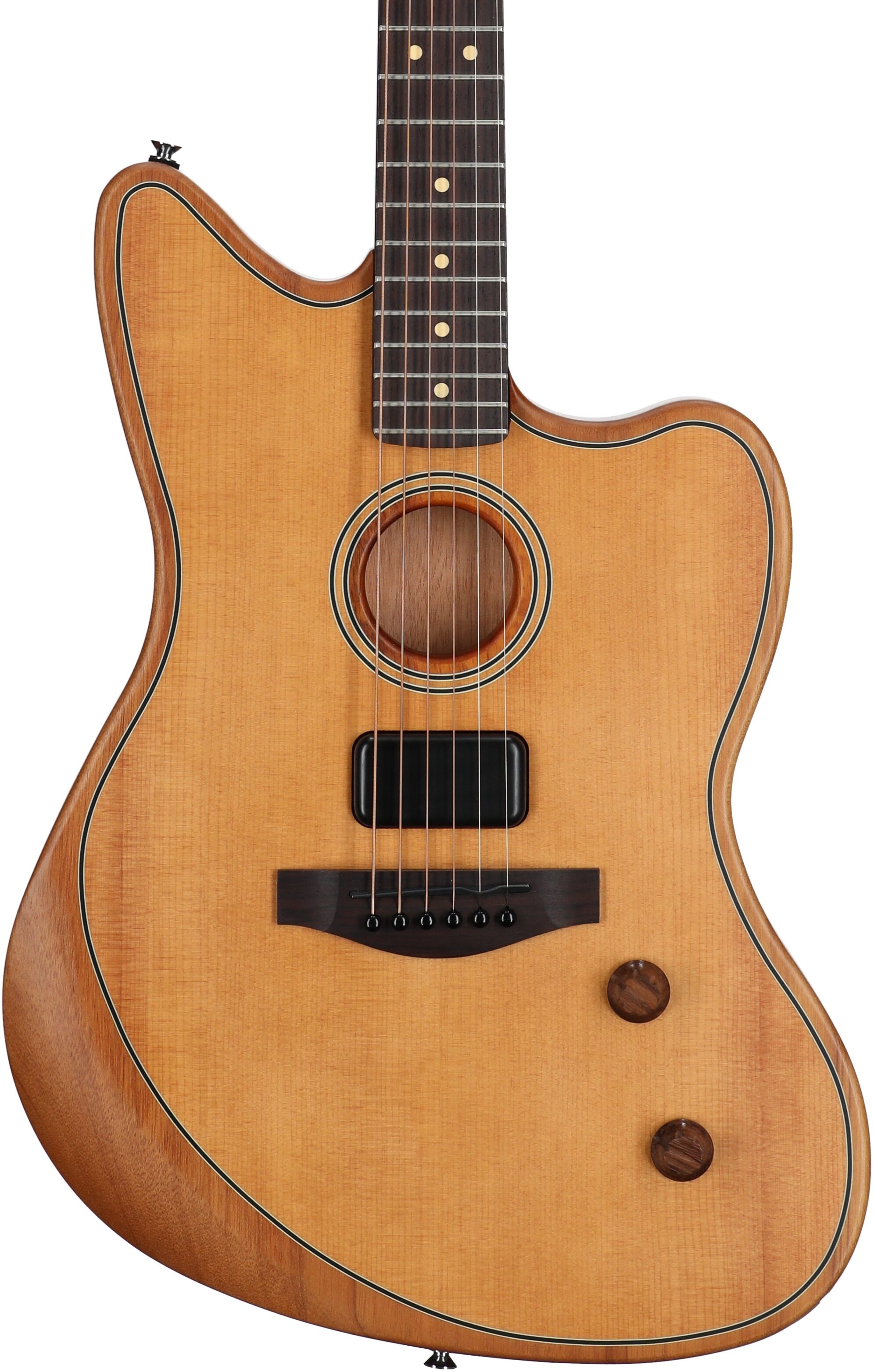 Fender Acoustasonic Standard Jazzmaster Acoustic-Electric Guitar, Aged Natural, Body Straight Front