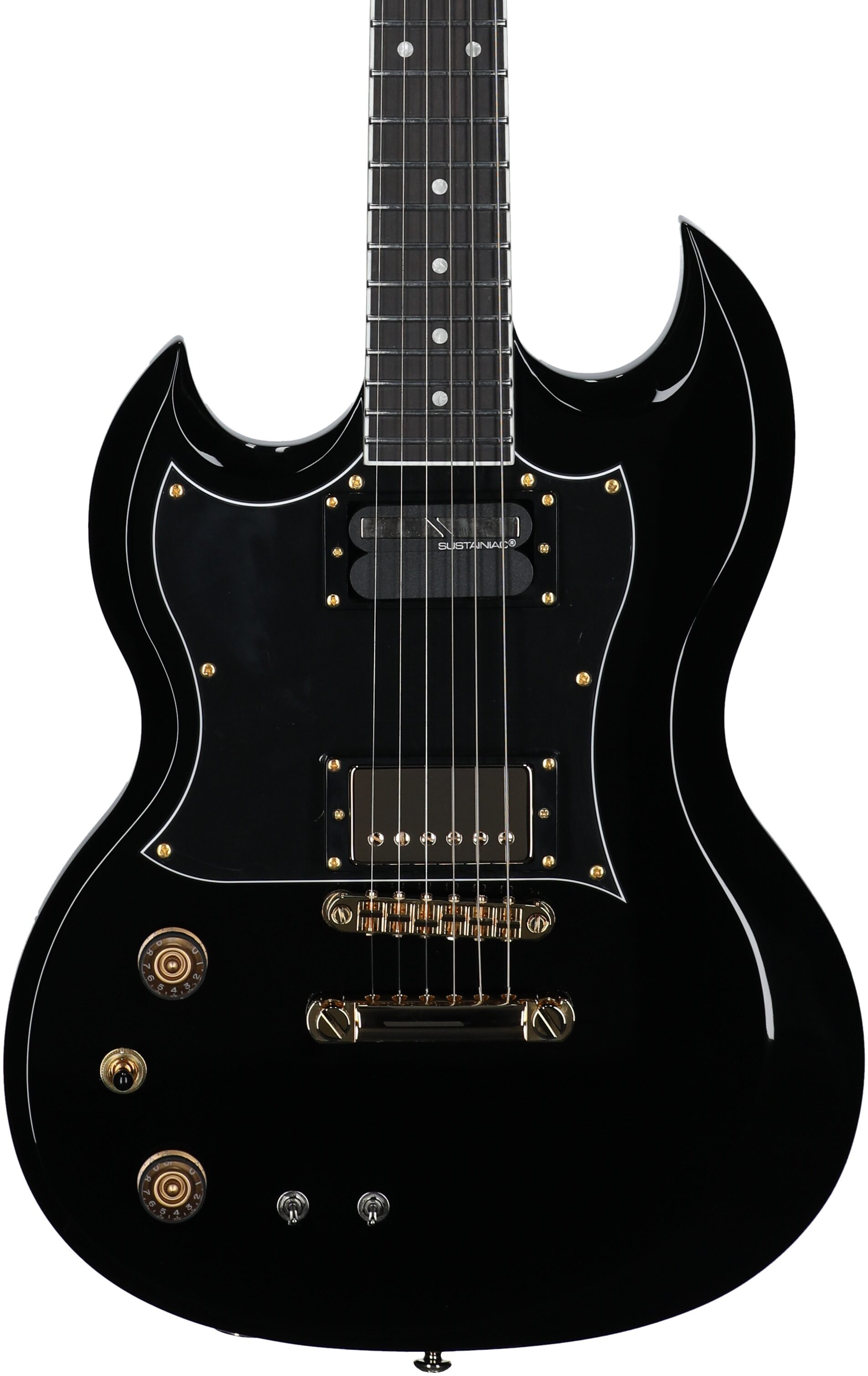 Schecter ZV-H6LLYW66D-S Zacky Vengeance Electric Guitar, Left-Handed, Black, Body Straight Front