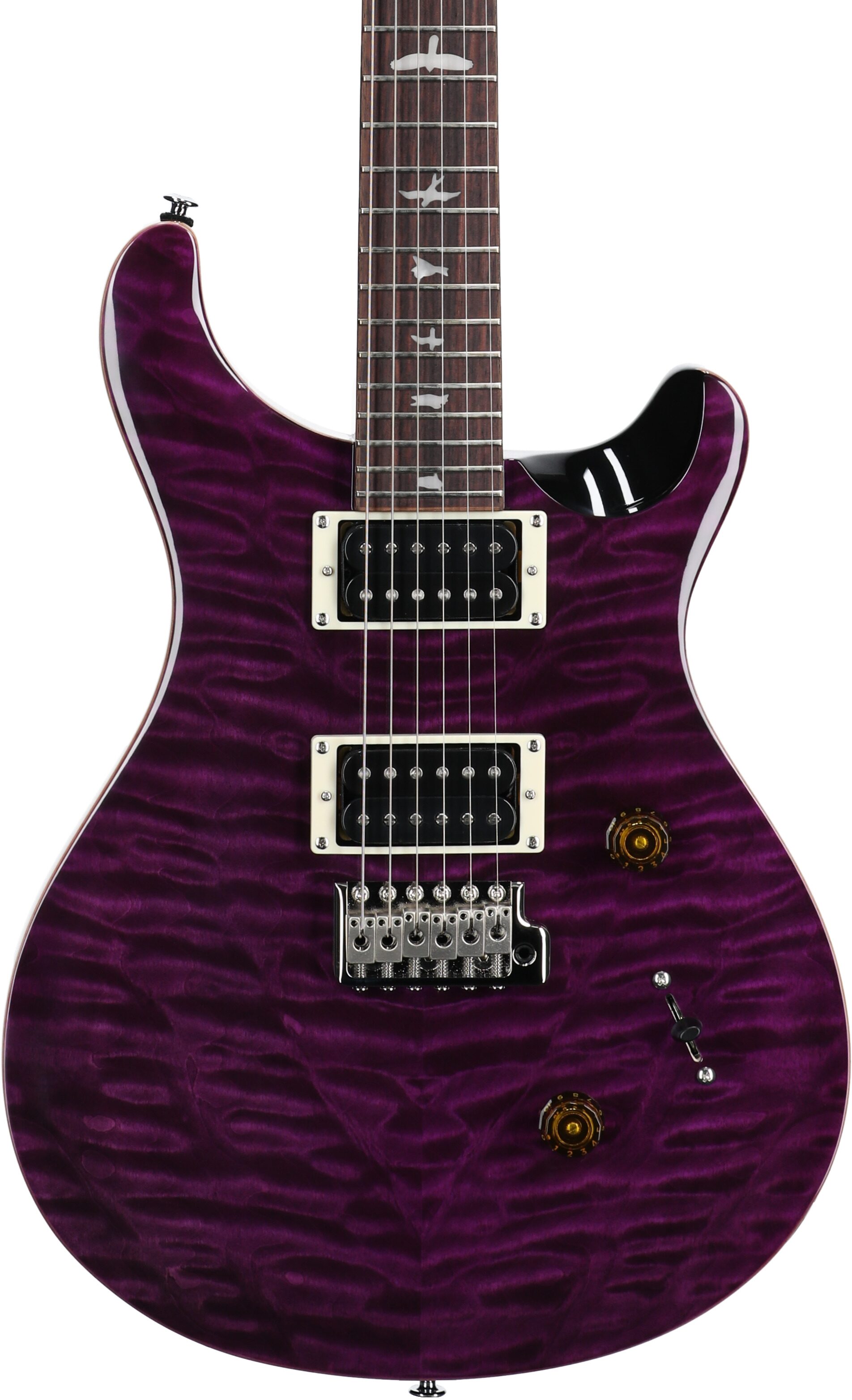PRS Paul Reed Smith SE Custom 24 Quilt Top Electric Guitar (with Gig Bag), Amethyst, Body Straight Front