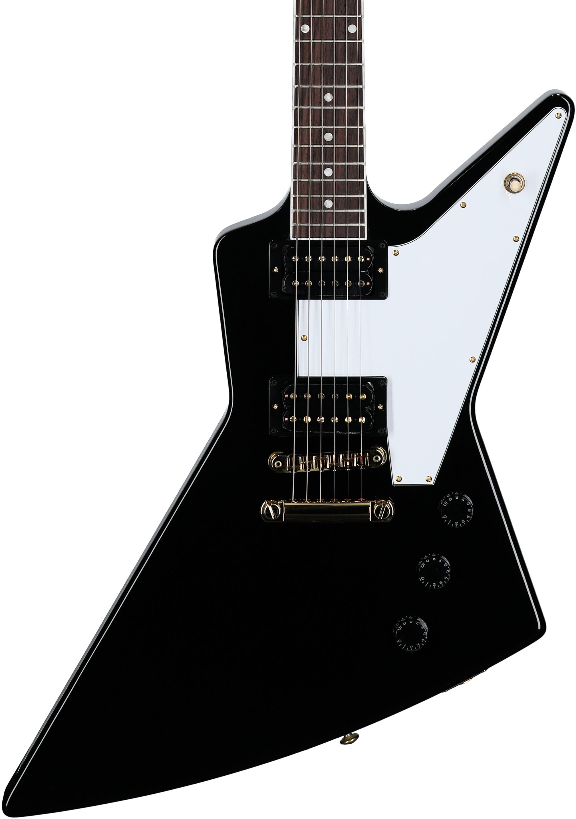 Gibson Exclusive '70s Explorer Electric Guitar (with Case), Ebony, Body Straight Front