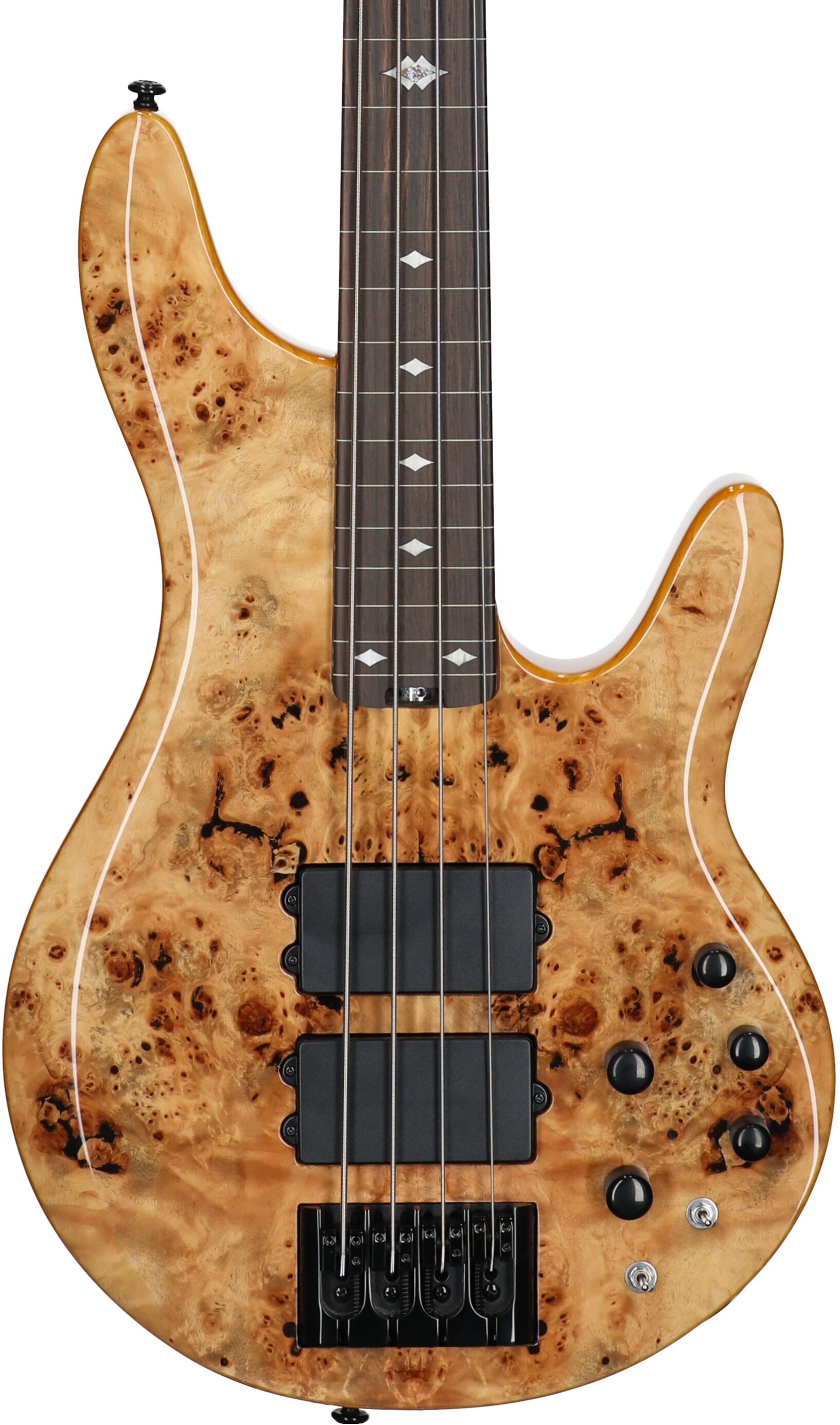 Michael Kelly Pinnacle 4 Electric Bass, Natural Burl, Body Straight Front