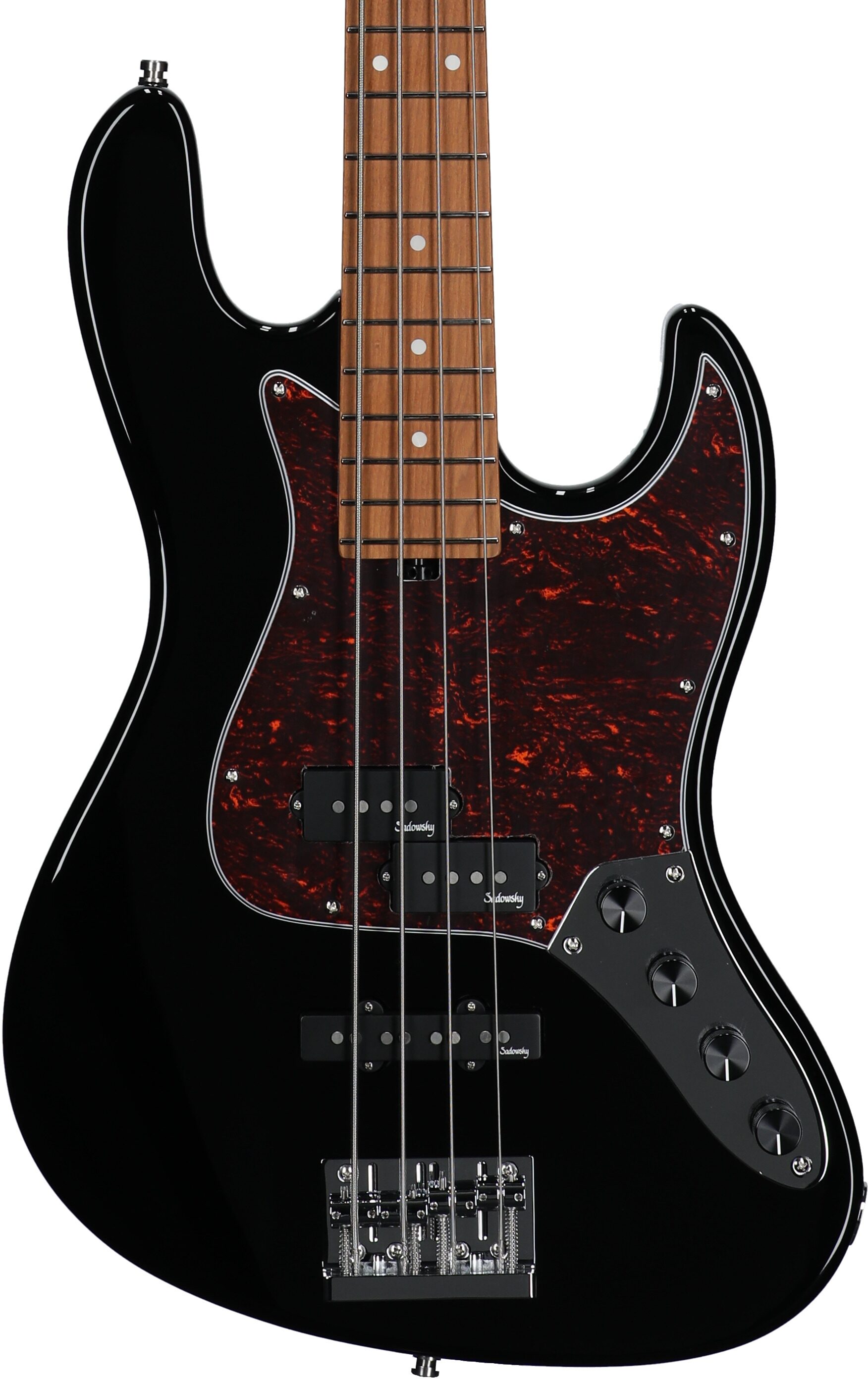 Sadowsky MetroExpress 21-Fret P/J Electric Bass, Maple Fingerboard (with Gig Bag), Black, Body Straight Front