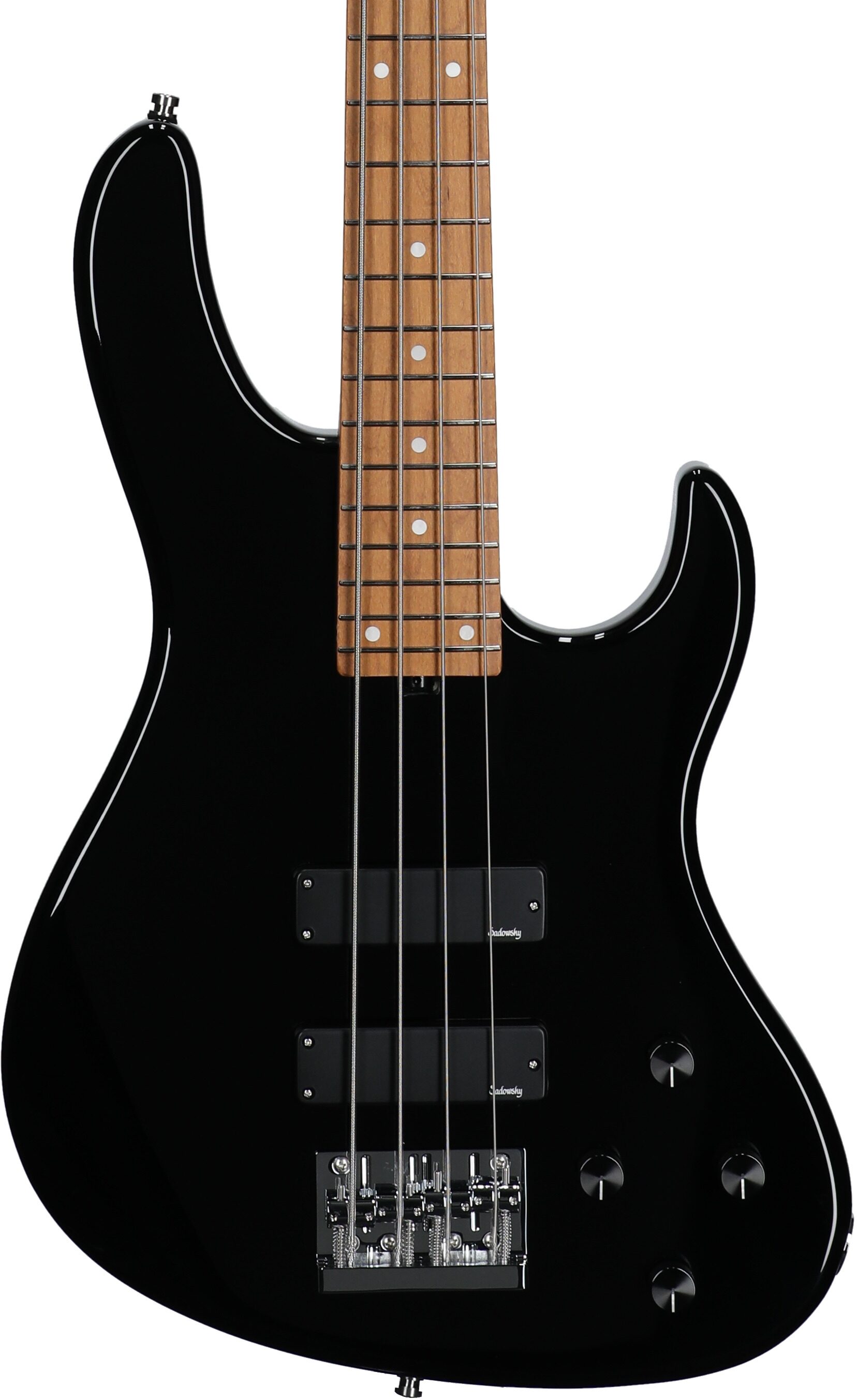 Sadowsky MetroExpress MS4 Modern Electric Bass, with Maple Fingerboard, Black, Body Straight Front