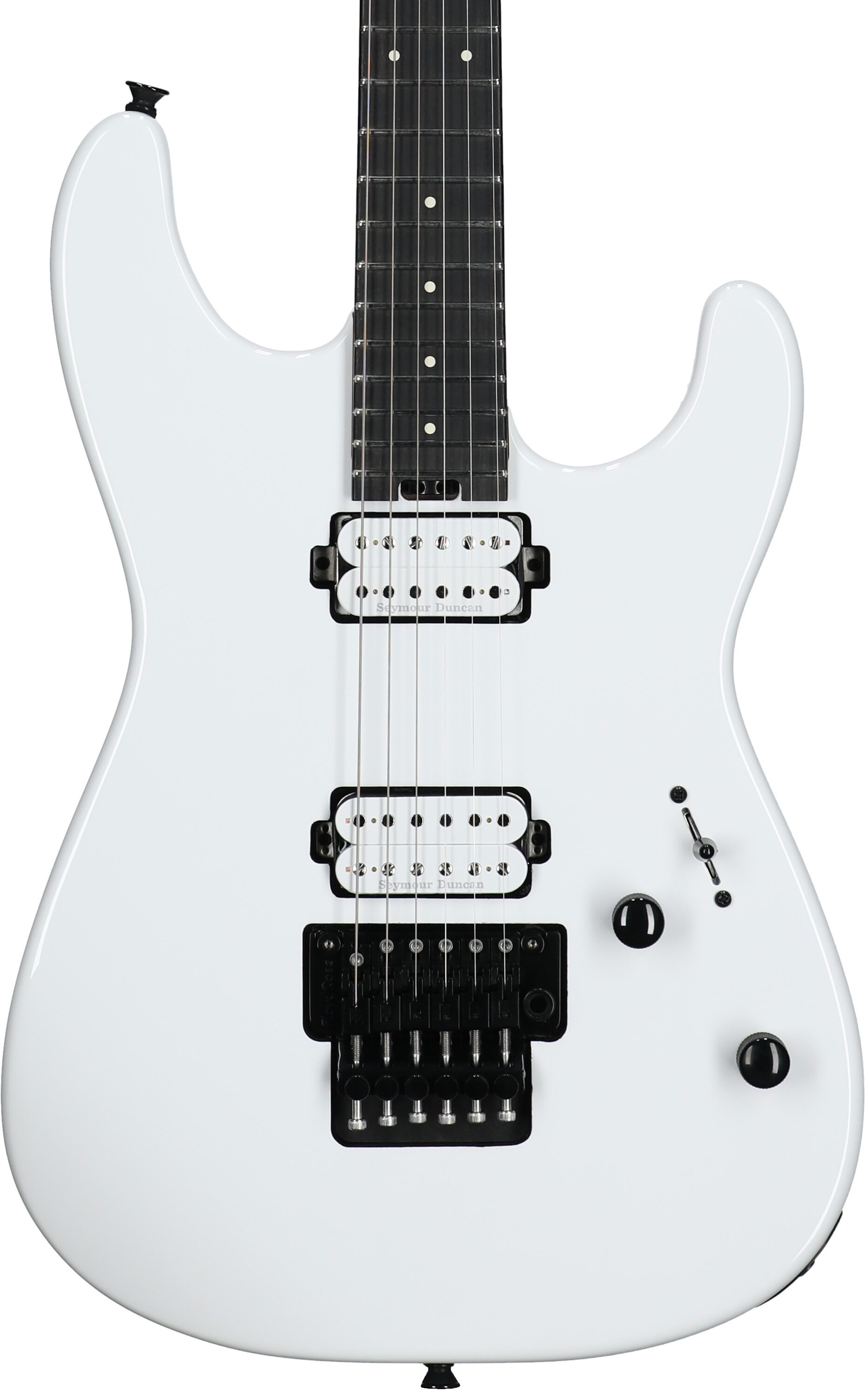 Charvel Pro-Mod Plus San Dimas SD1 HH FR Electric Guitar, with Ebony Fingerboard, Snow White, Body Straight Front