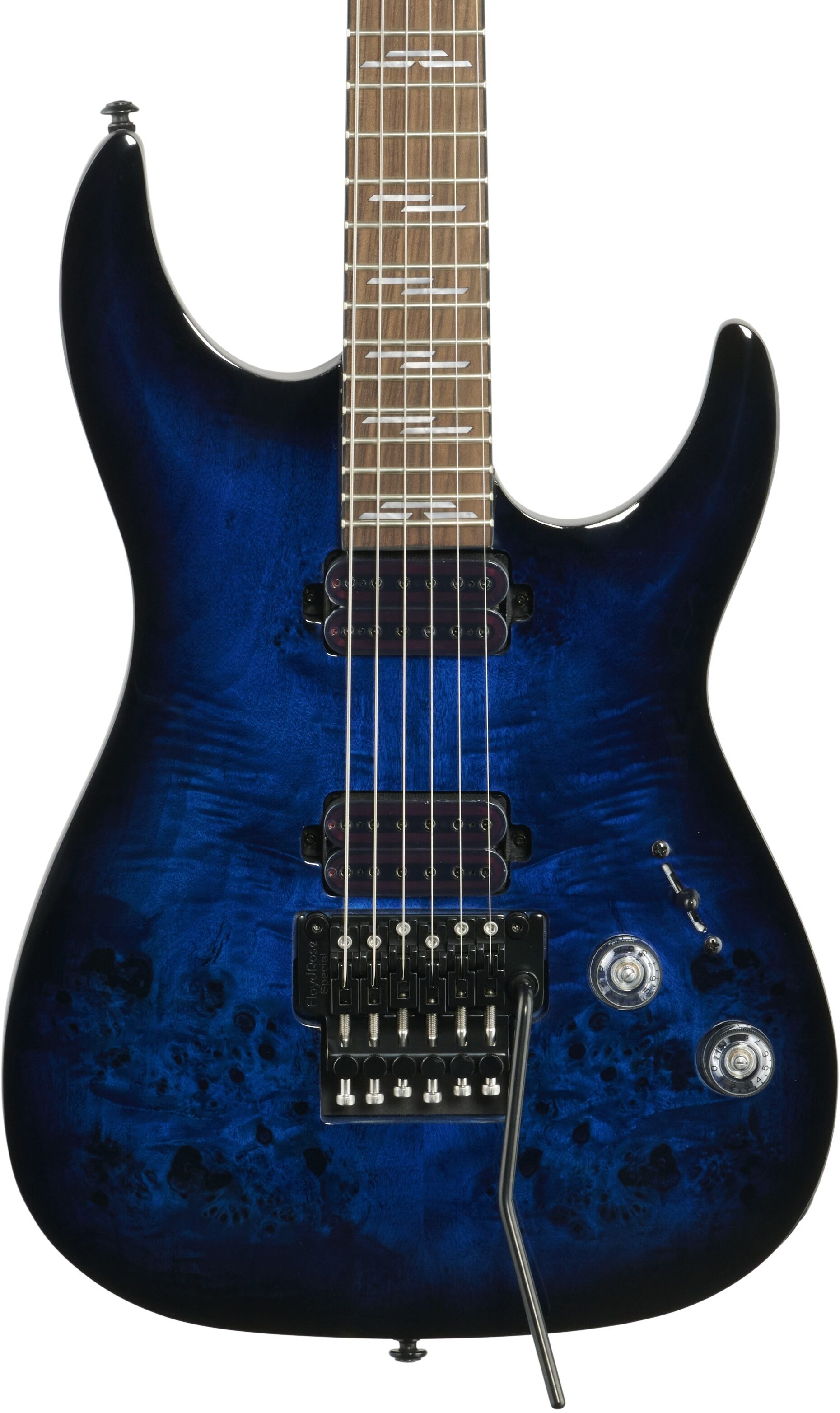 Schecter Omen Elite-6FR Electric Guitar, See-Thru Blue Burst, Body Straight Front