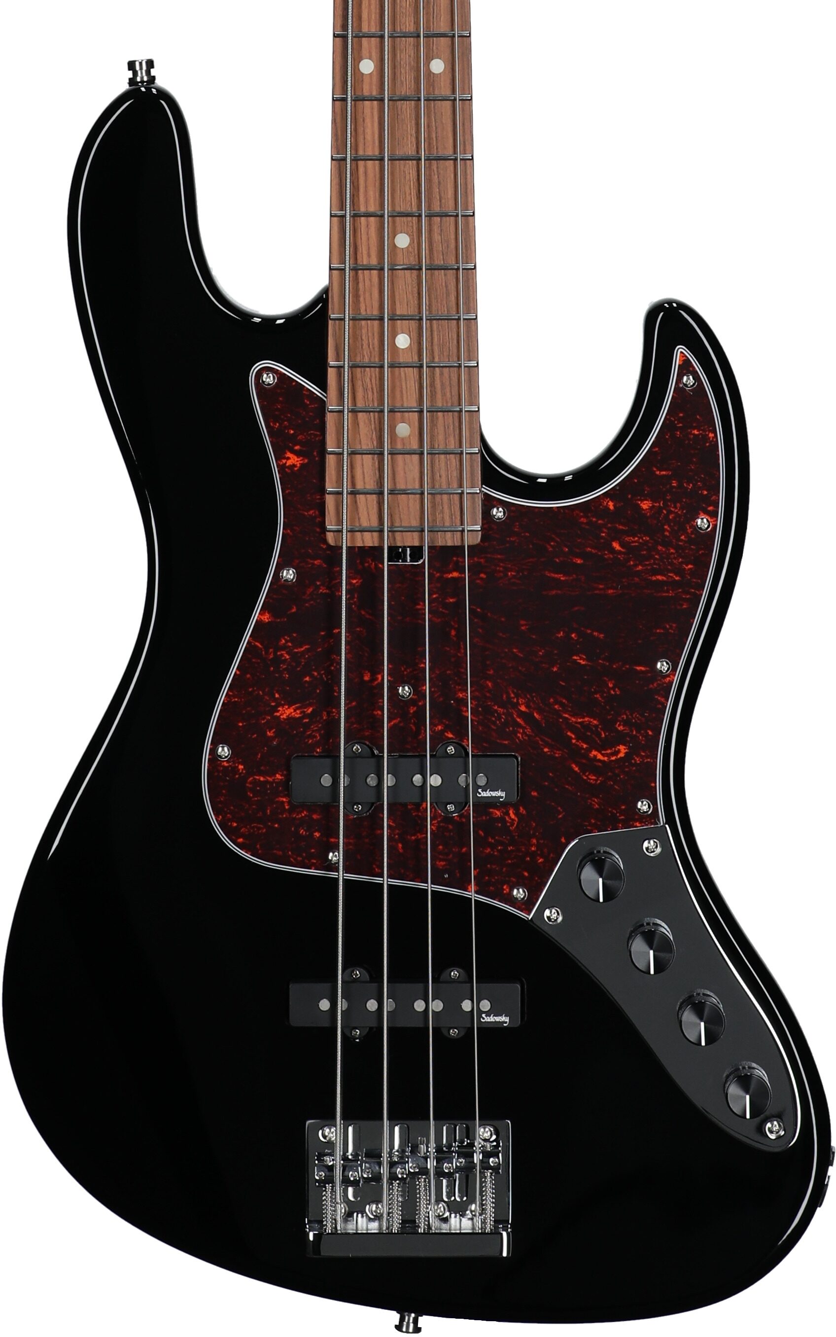 Sadowsky MetroExpress 21-Fret Vintage J/J Electric Bass, with Morado Fingerboard (with Gig Bag), Black, Body Straight Front