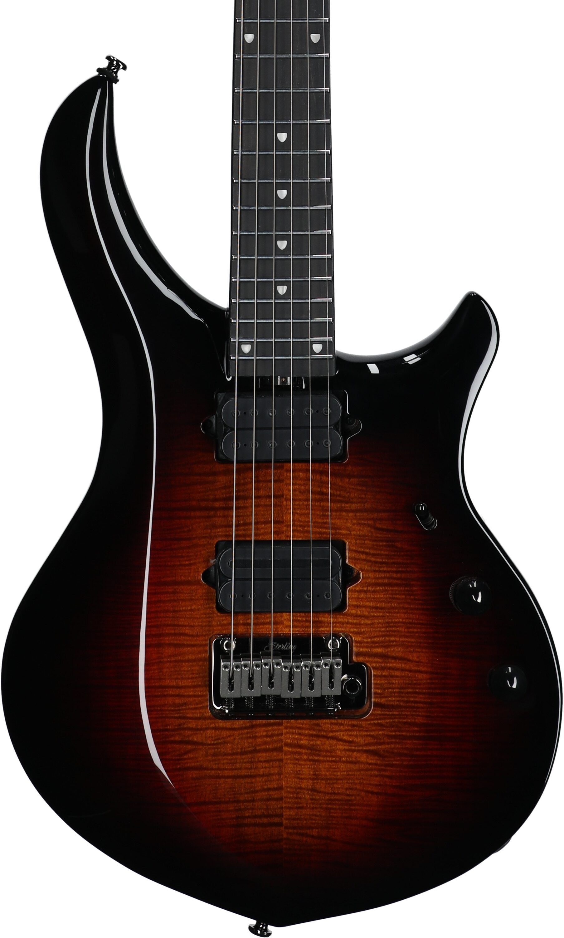 Sterling by Music Man MAJ200XFM Majesty Electric Guitar, Tiger Eye, Body Straight Front
