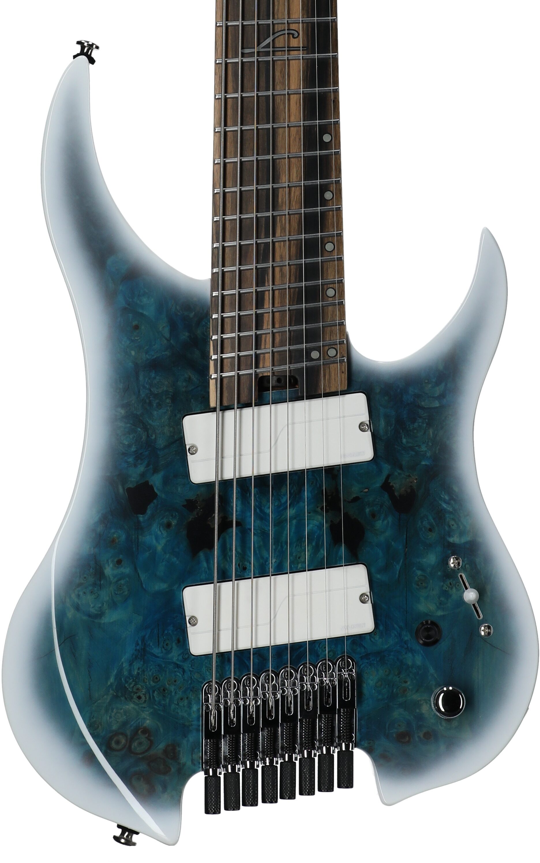 Legator Ghost G8FOD Multi-Scale Guitar (with Gig Bag), Arctic Blue, Body Straight Front