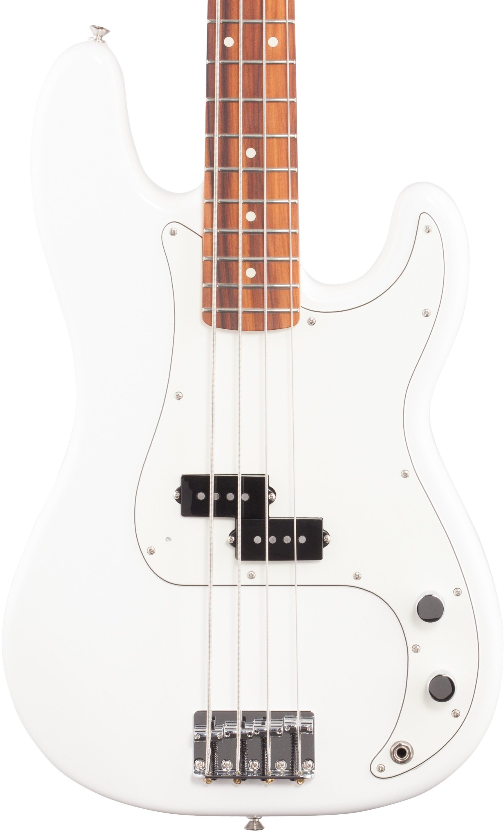 Fender Player Precision Electric Bass, with Pau Ferro Fingerboard, Polar White, Body Straight Front