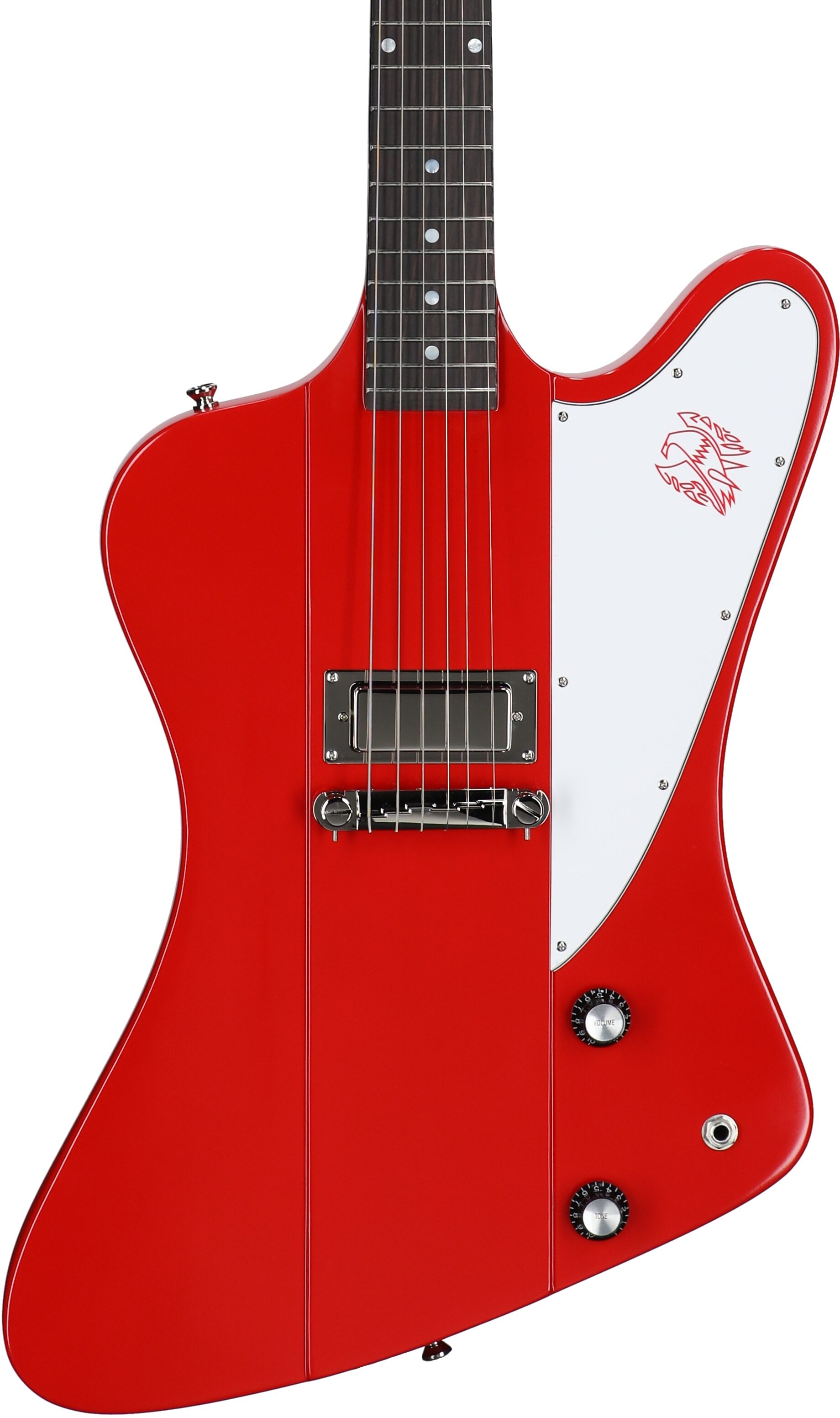 Epiphone Inspired by Gibson Custom 1963 Firebird I Reissue Electric Guitar (with Case), Cardinal Red, Body Straight Front