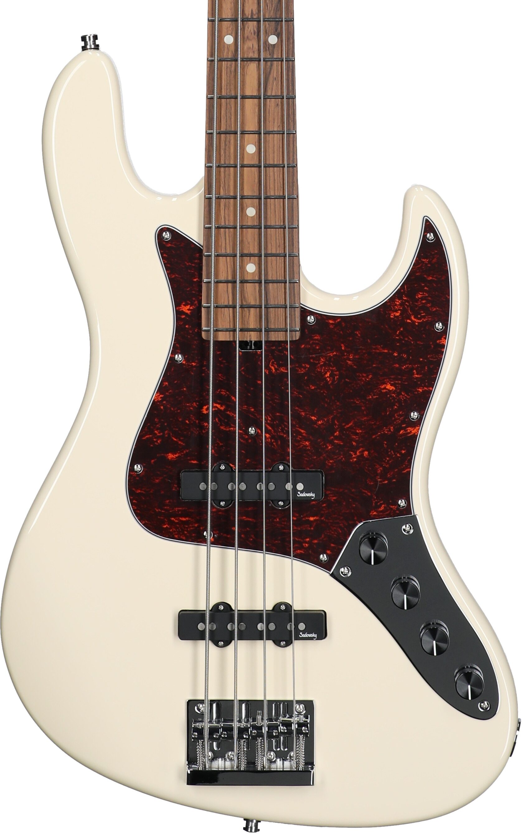 Sadowsky MetroExpress 21-Fret Vintage J/J Electric Bass, with Morado Fingerboard (with Gig Bag), White, Body Straight Front