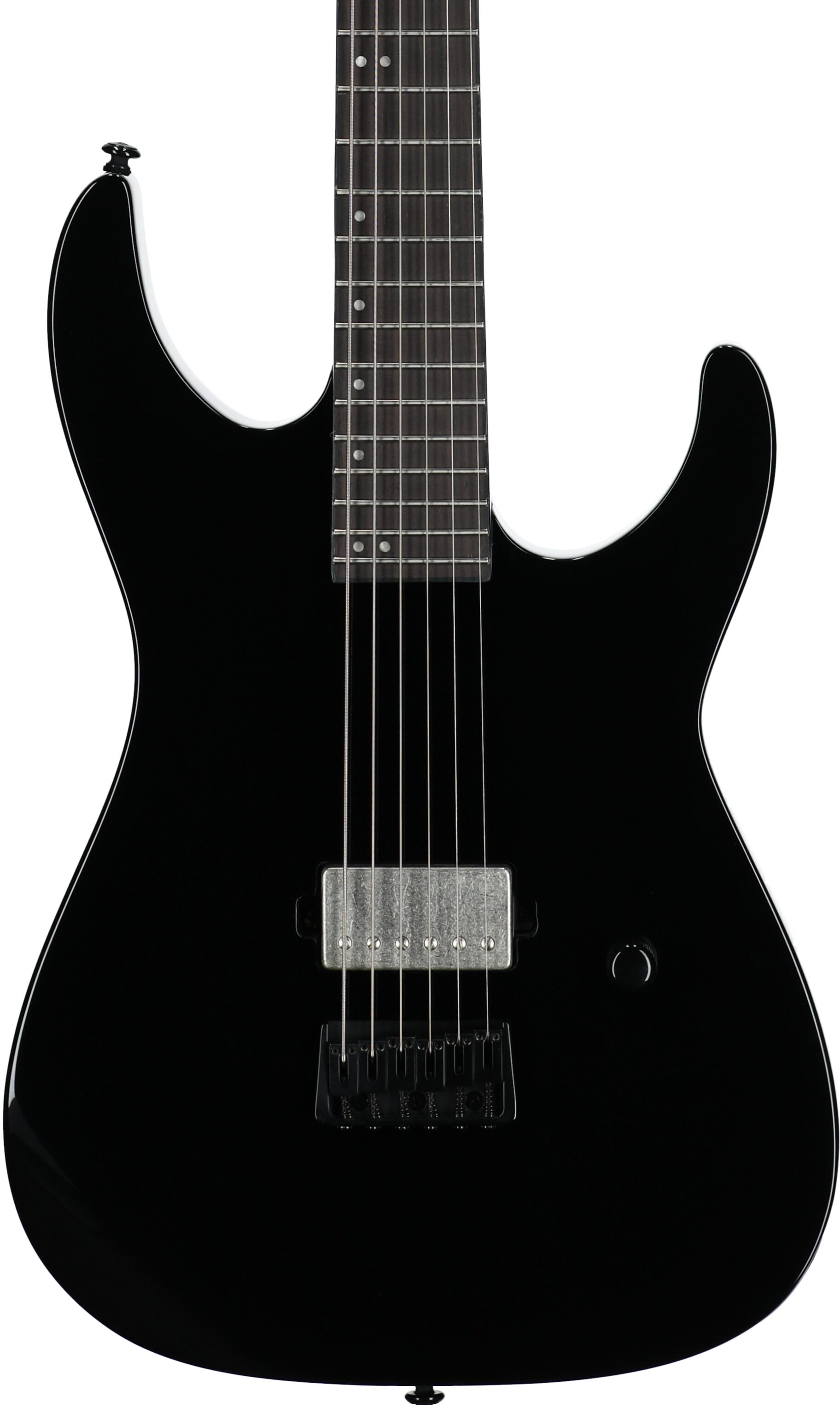 ESP LTD M-201 Baritone HT Electric Guitar, Black, Body Straight Front