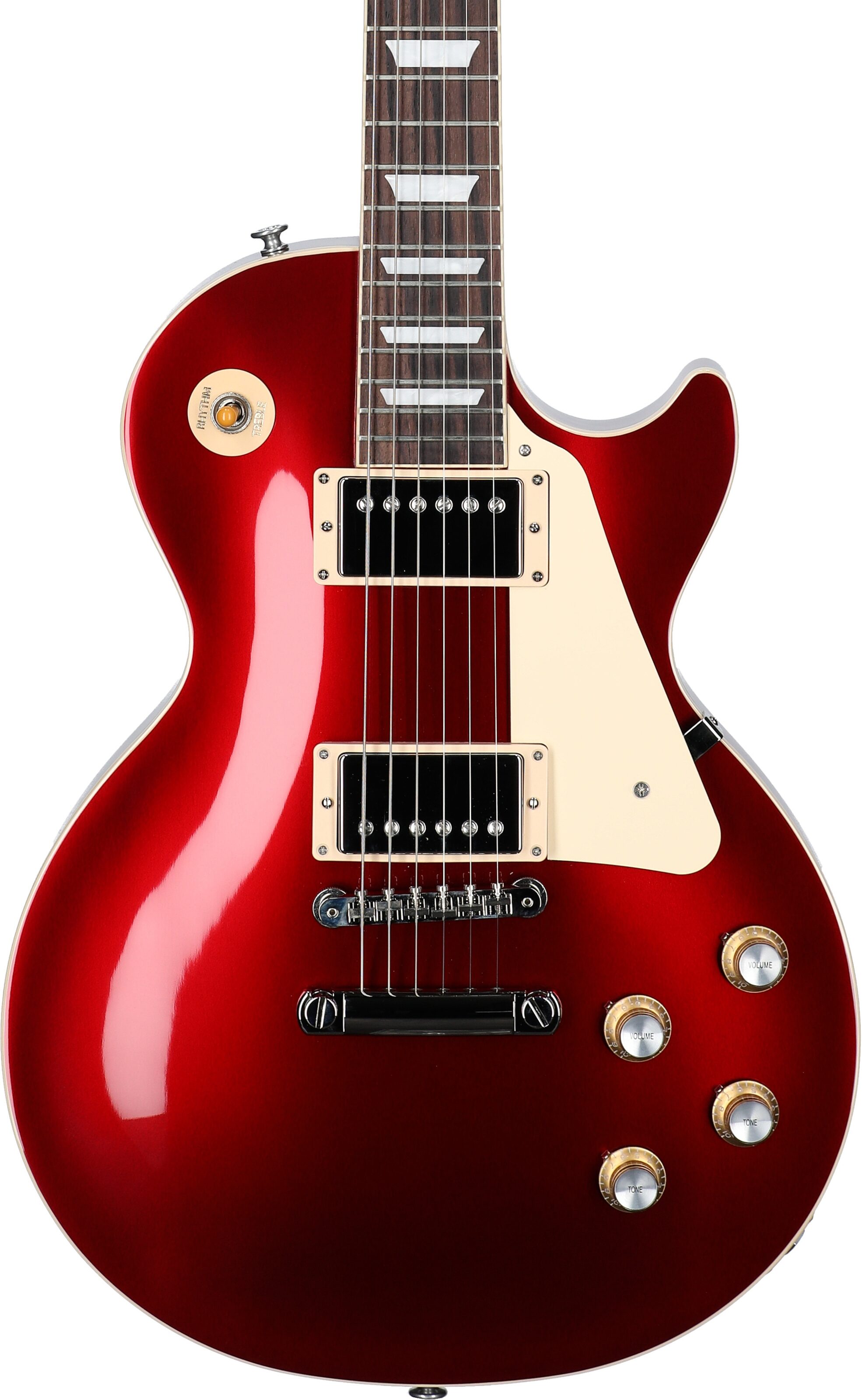 Gibson Les Paul Standard '60s Custom Color Electric Guitar, Plain Top (with Case), Sparkling Burgundy, Body Straight Front