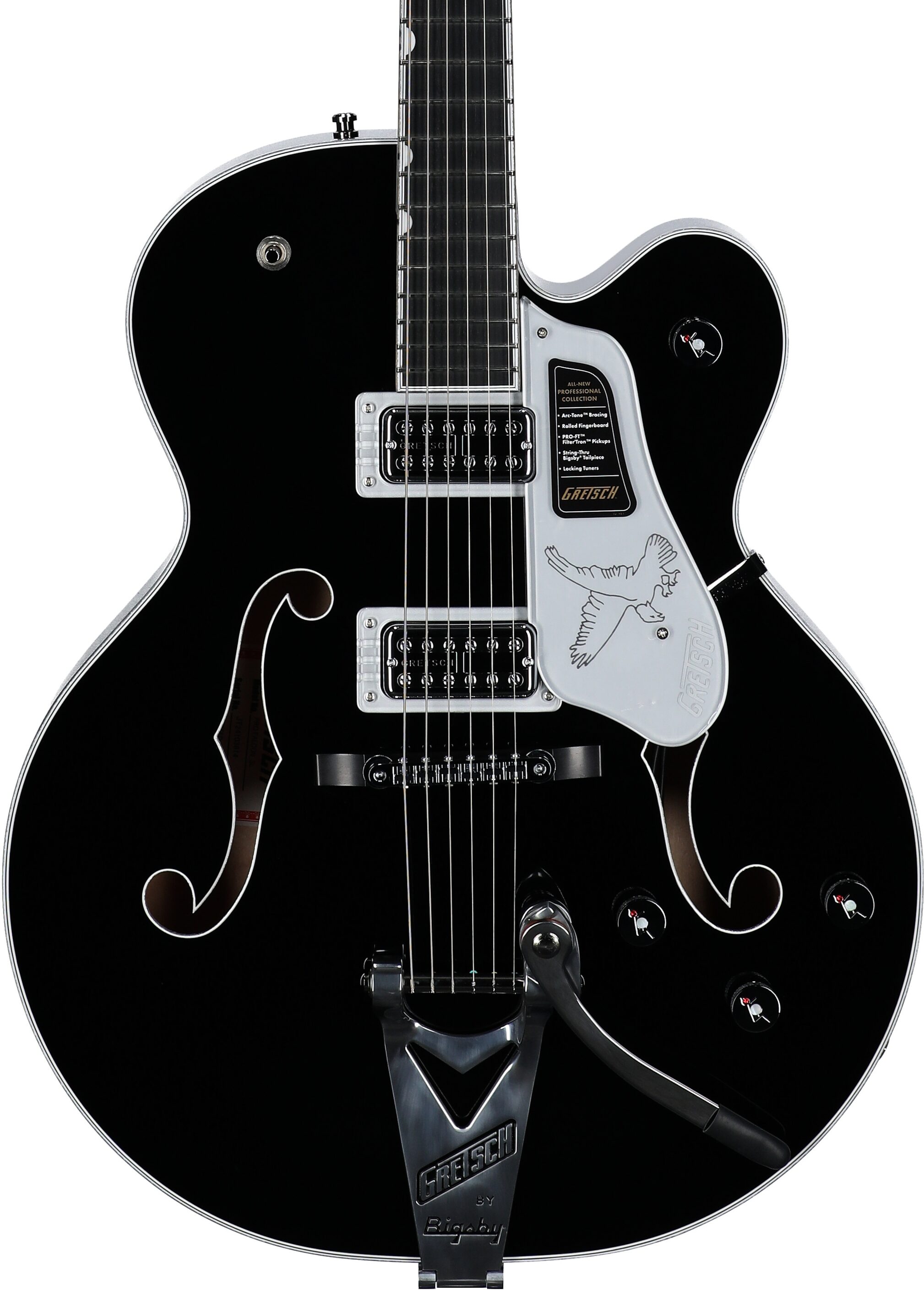 Gretsch Pro Collection Falcon Electric Guitar (with Case), Black, Open Box (Very Good), Body Straight Front