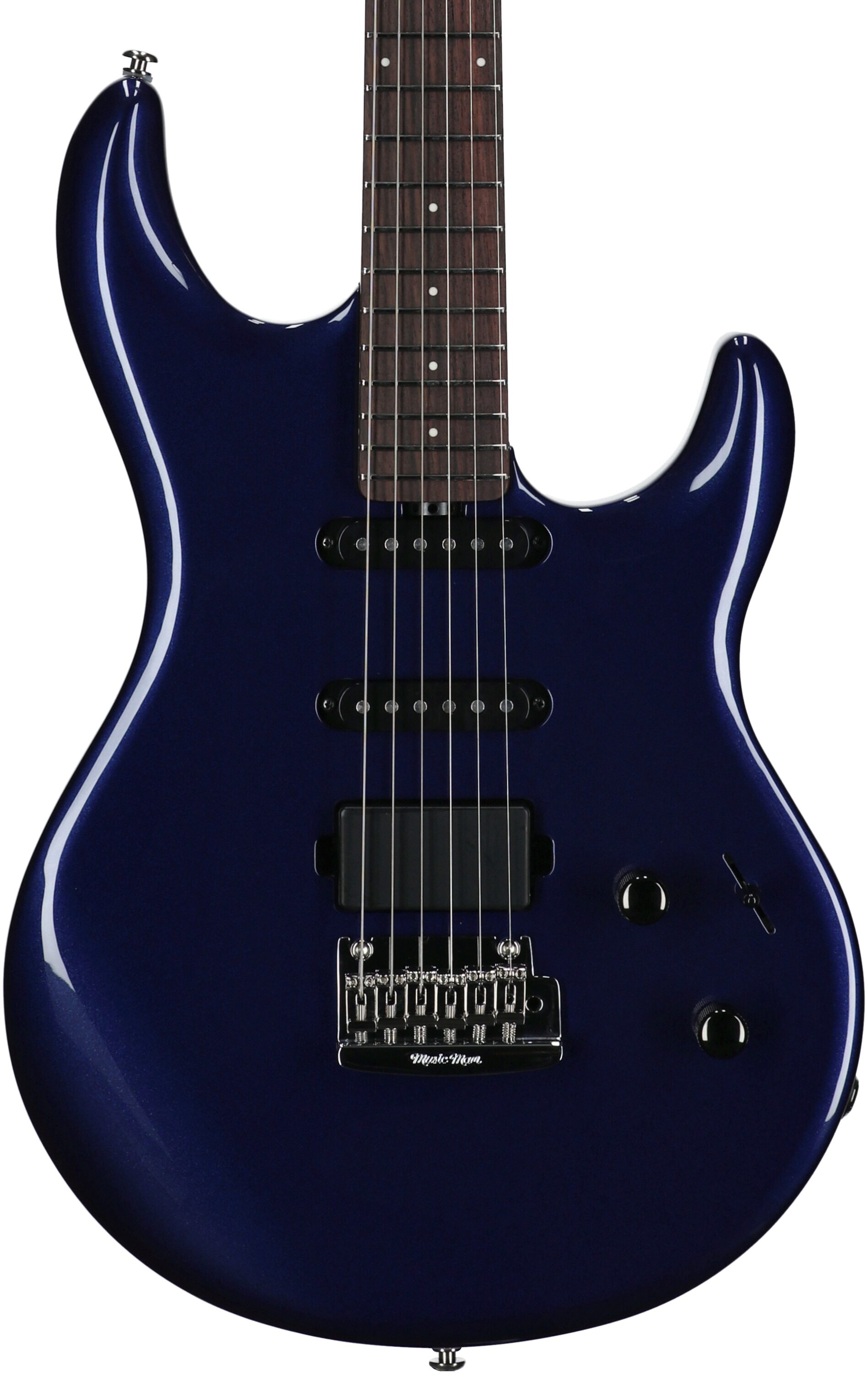 Ernie Ball Music Man Luke 4 HSS Electric Guitar, Butane Blue, Open Box (Very Good), Body Straight Front