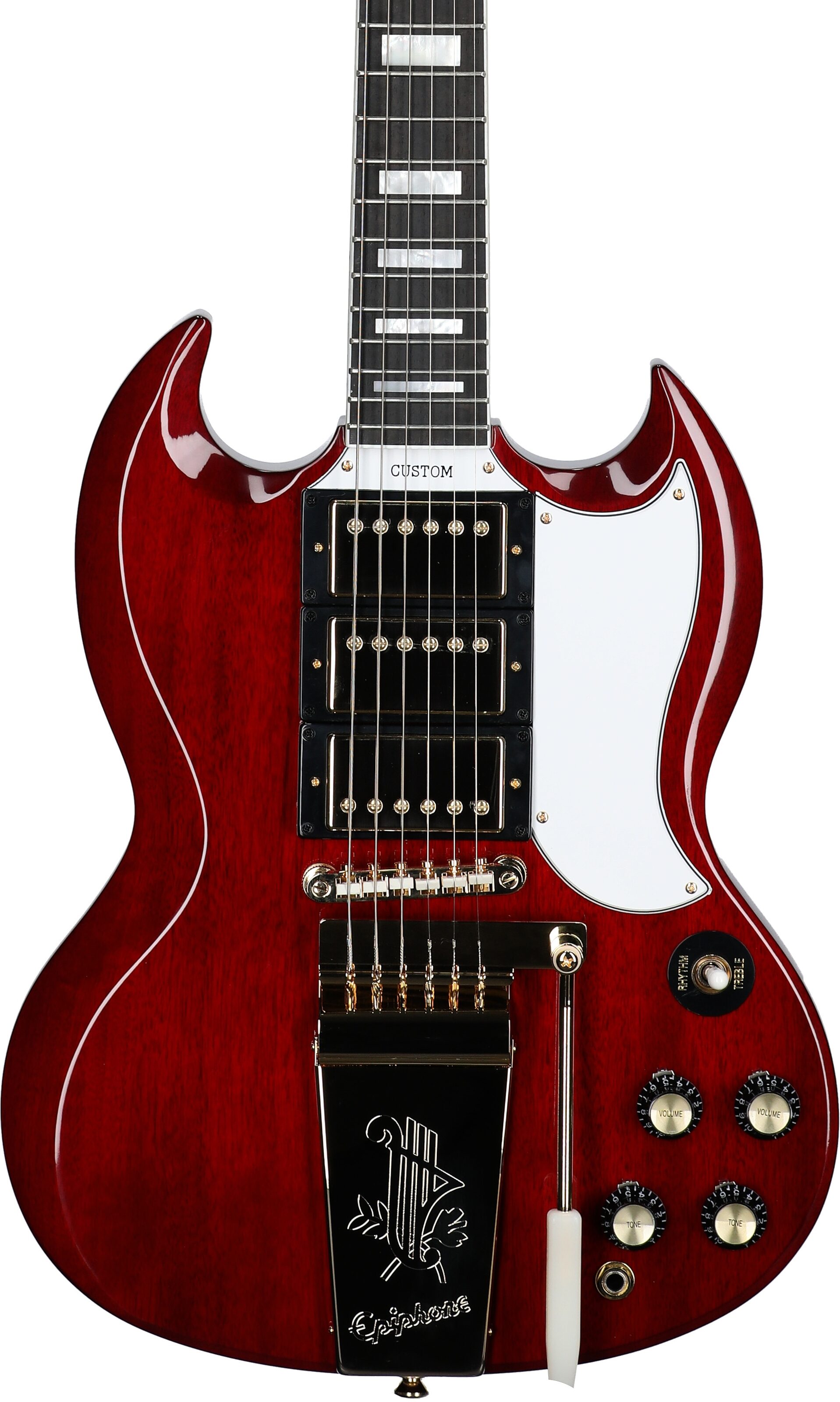 Epiphone Joe Bonamassa 1963 SG Custom Electric Guitar (with Custom Hard Case), Dark Wine Red, Body Straight Front