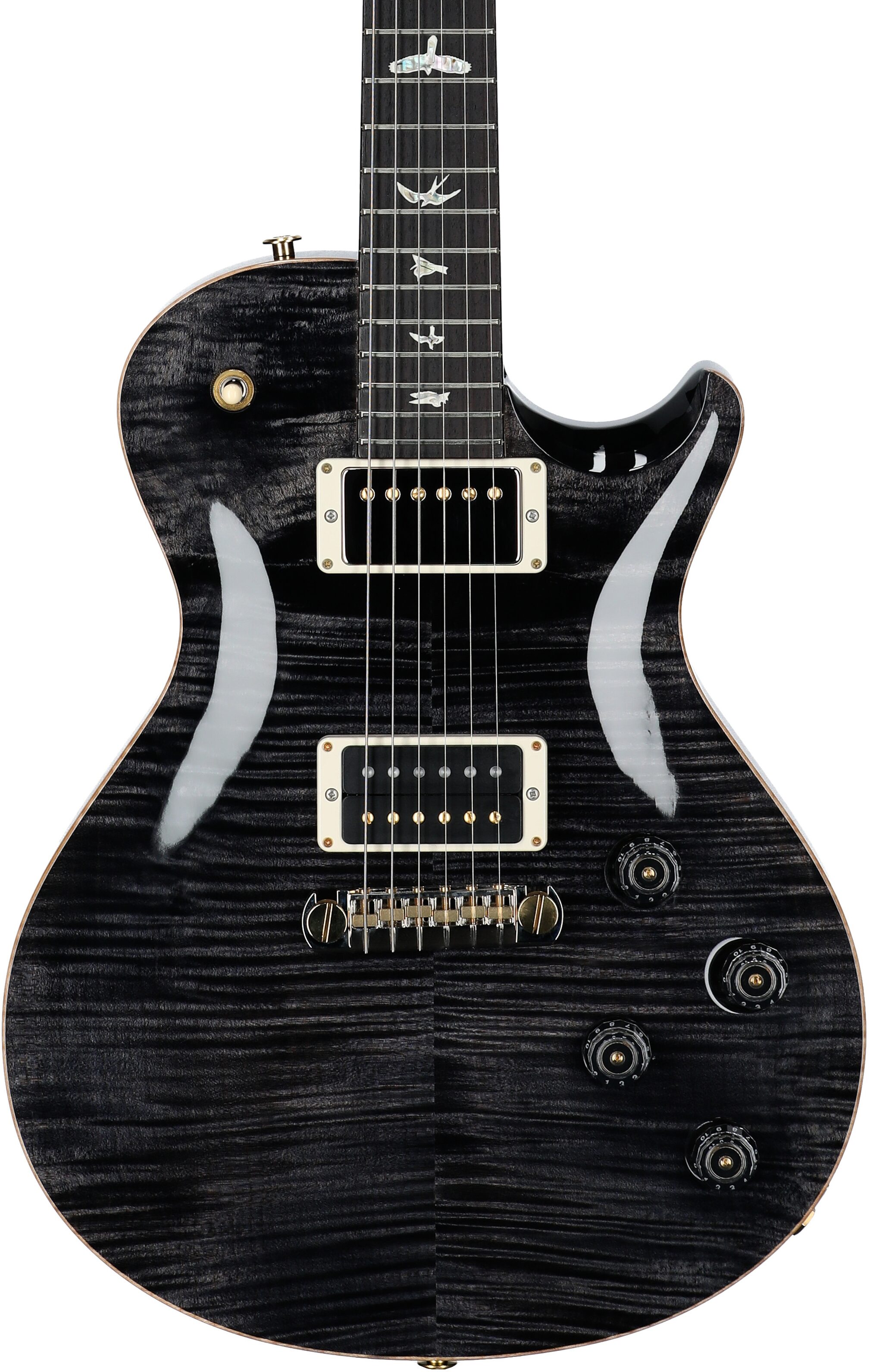 PRS Paul Reed Smith Tremonti Stoptail 10-Top Electric Guitar (with Case), Gray Black, Body Straight Front