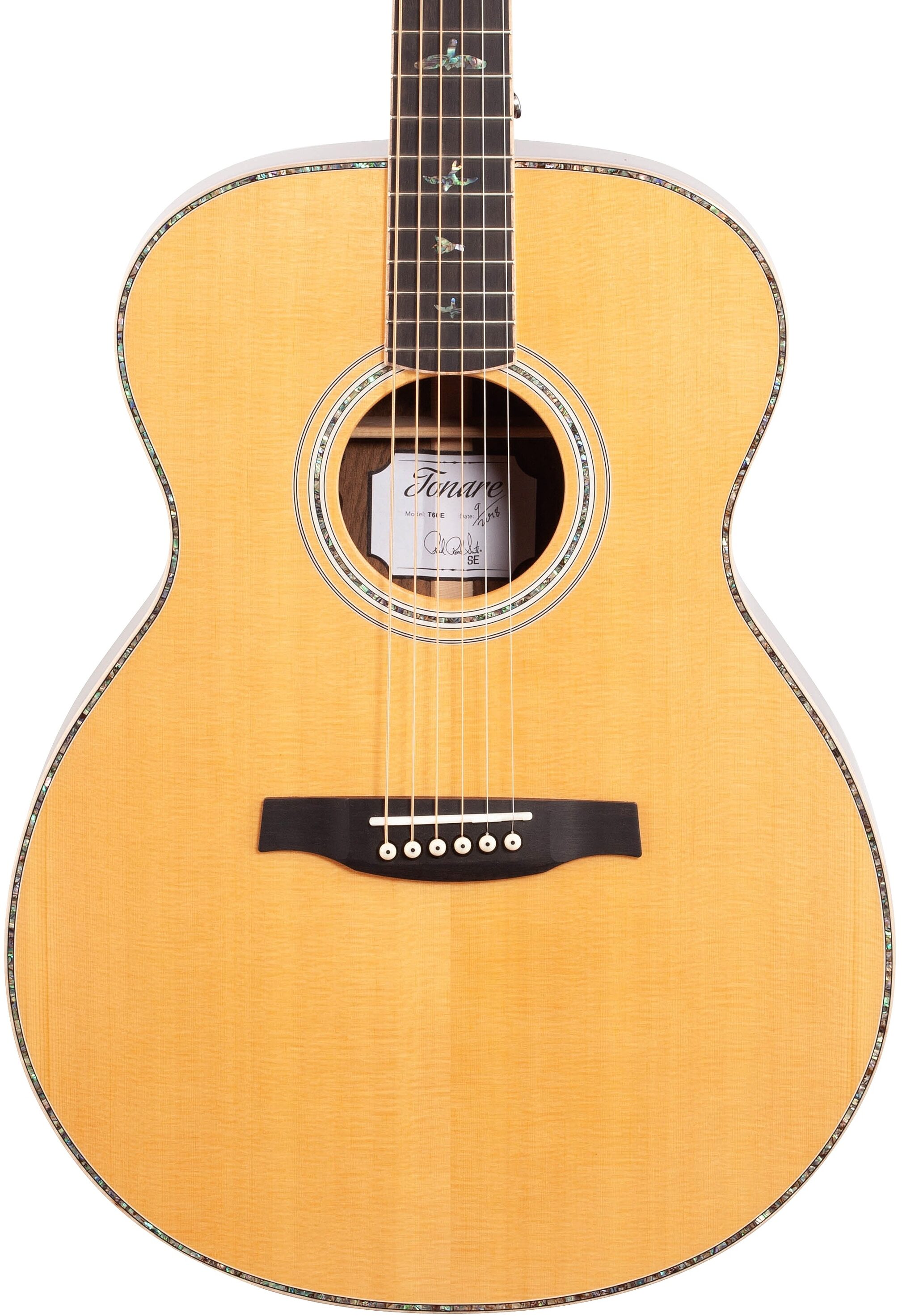 PRS Paul Reed Smith SE Tonare T60E Acoustic-Electric Guitar (with Case), Natural, Body Straight Front