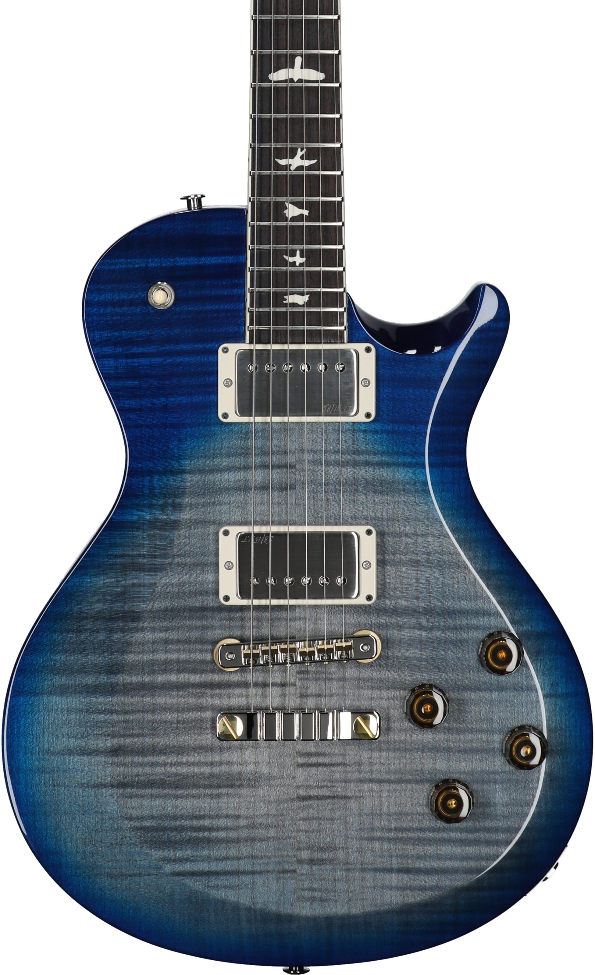 PRS Paul Reed Smith S2 McCarty 594 Singlecut Electric Guitar (with Gig Bag), Faded Gray Black Blue Burst, Body Straight Front