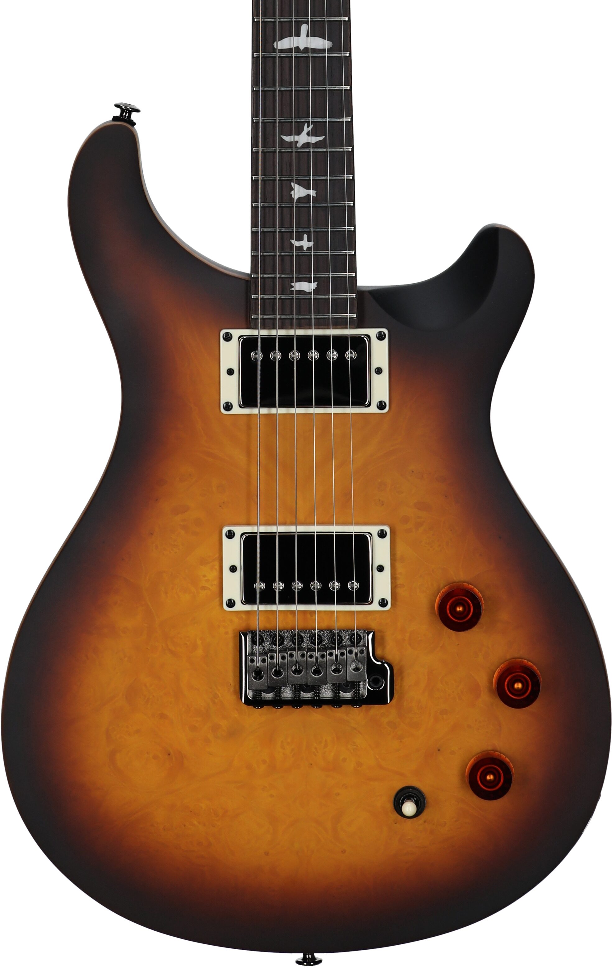 PRS Paul Reed Smith SE DGT Exotic Limited Edition Run Electric Guitar, Laurel Burl McCarty Tobacco Brst, Body Straight Front