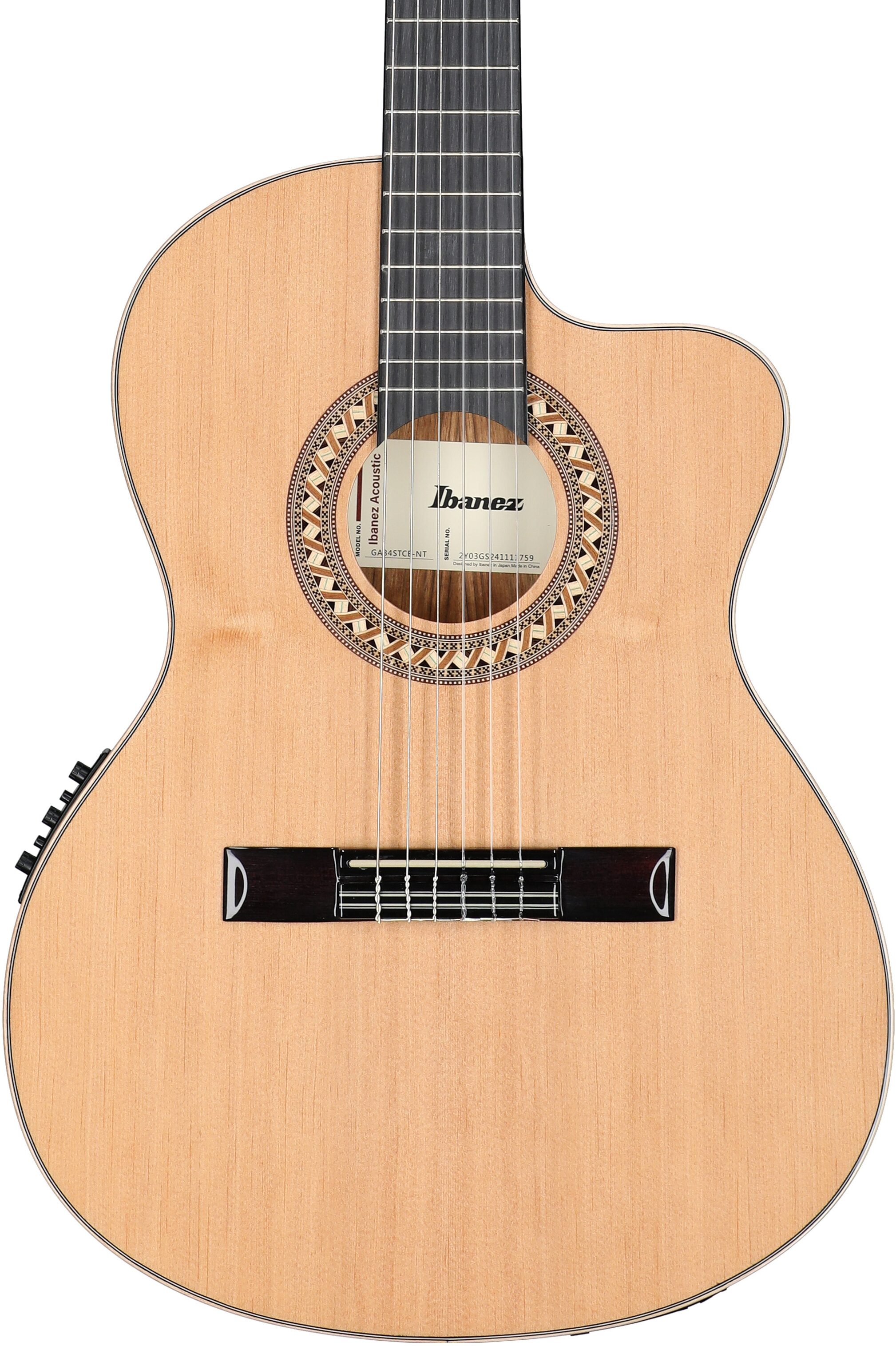 Ibanez GA34 Classical Acoustic-Electric Guitar, Natural High Gloss, Body Straight Front