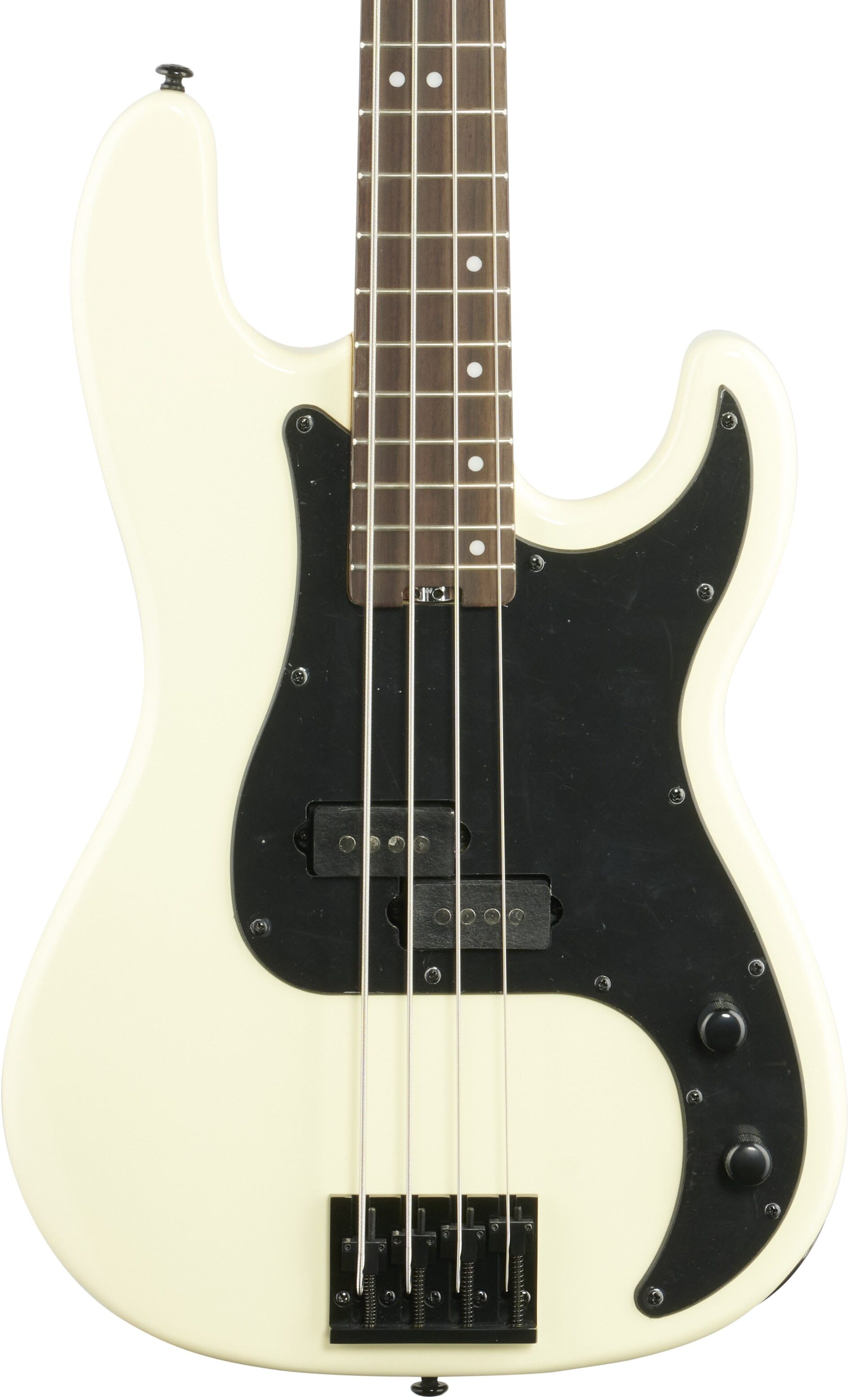 Schecter P-4 Bass Guitar, 4-String, Ivory, Body Straight Front