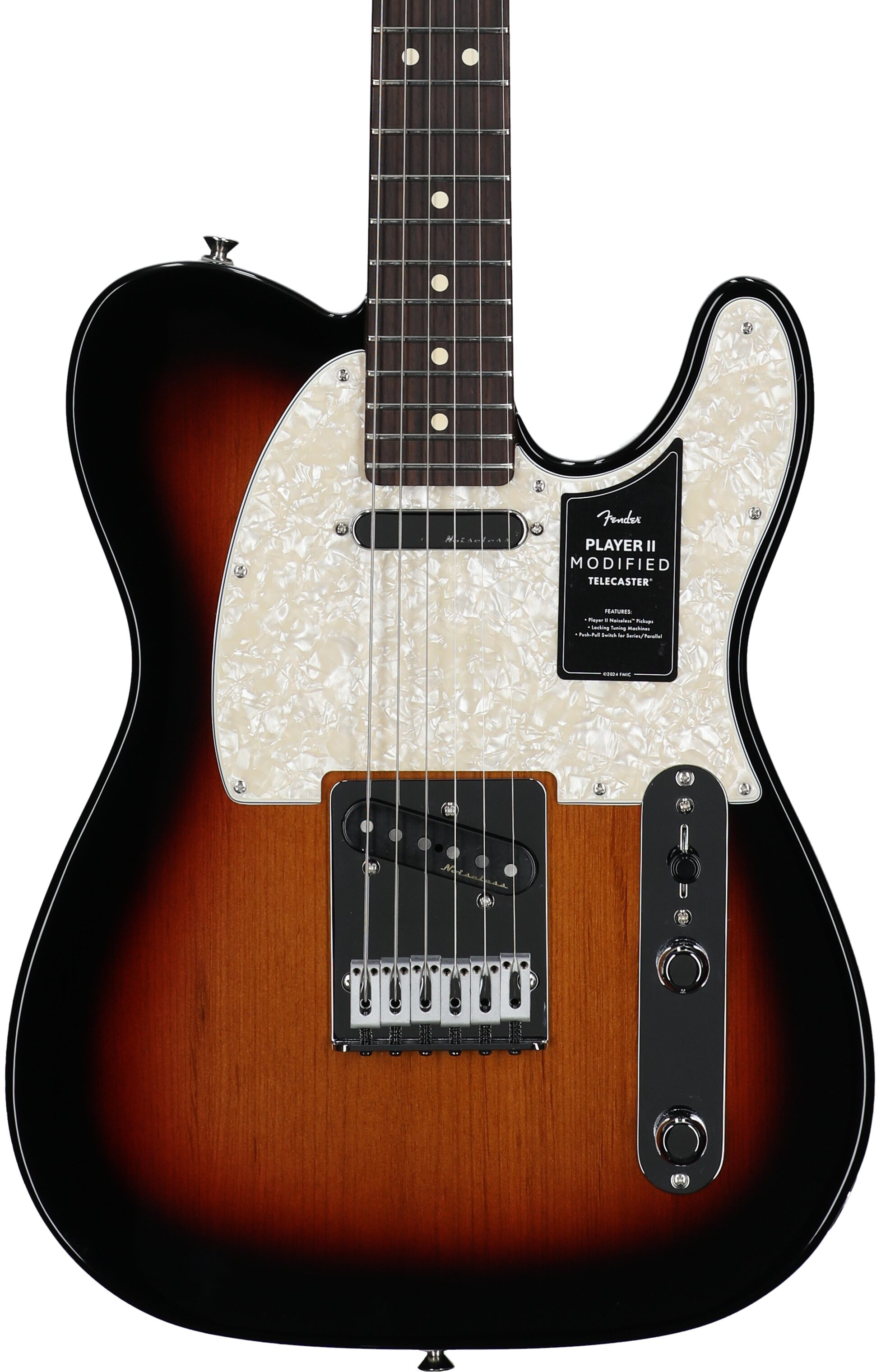 Fender Player II Modified Telecaster Electric Guitar, Rosewood Fingerboard (with Gig Bag), 3-Color Sunburst, Body Straight Front