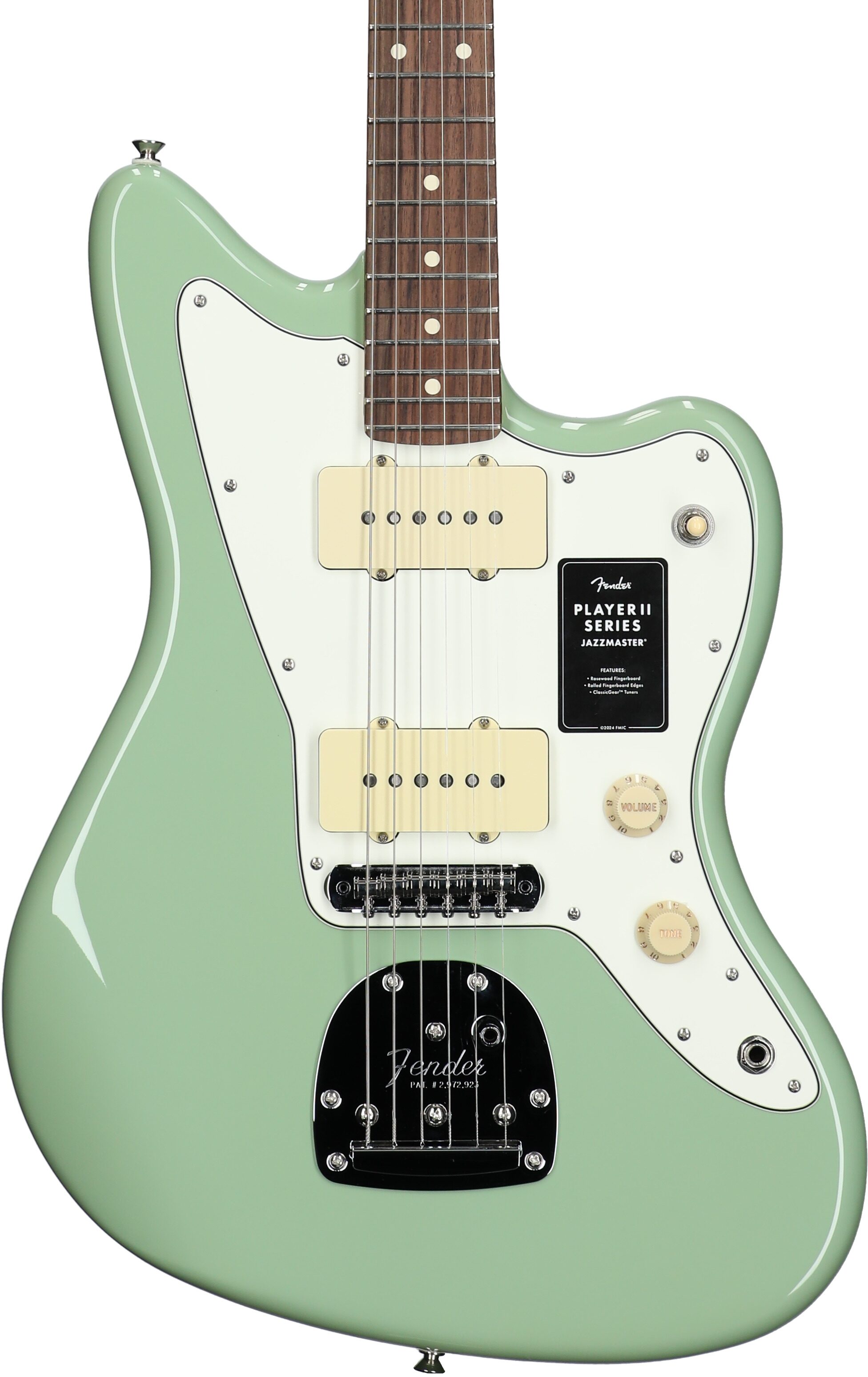 Fender Player II Jazzmaster Electric Guitar, with Rosewood Fingerboard, Birch Green, Body Straight Front
