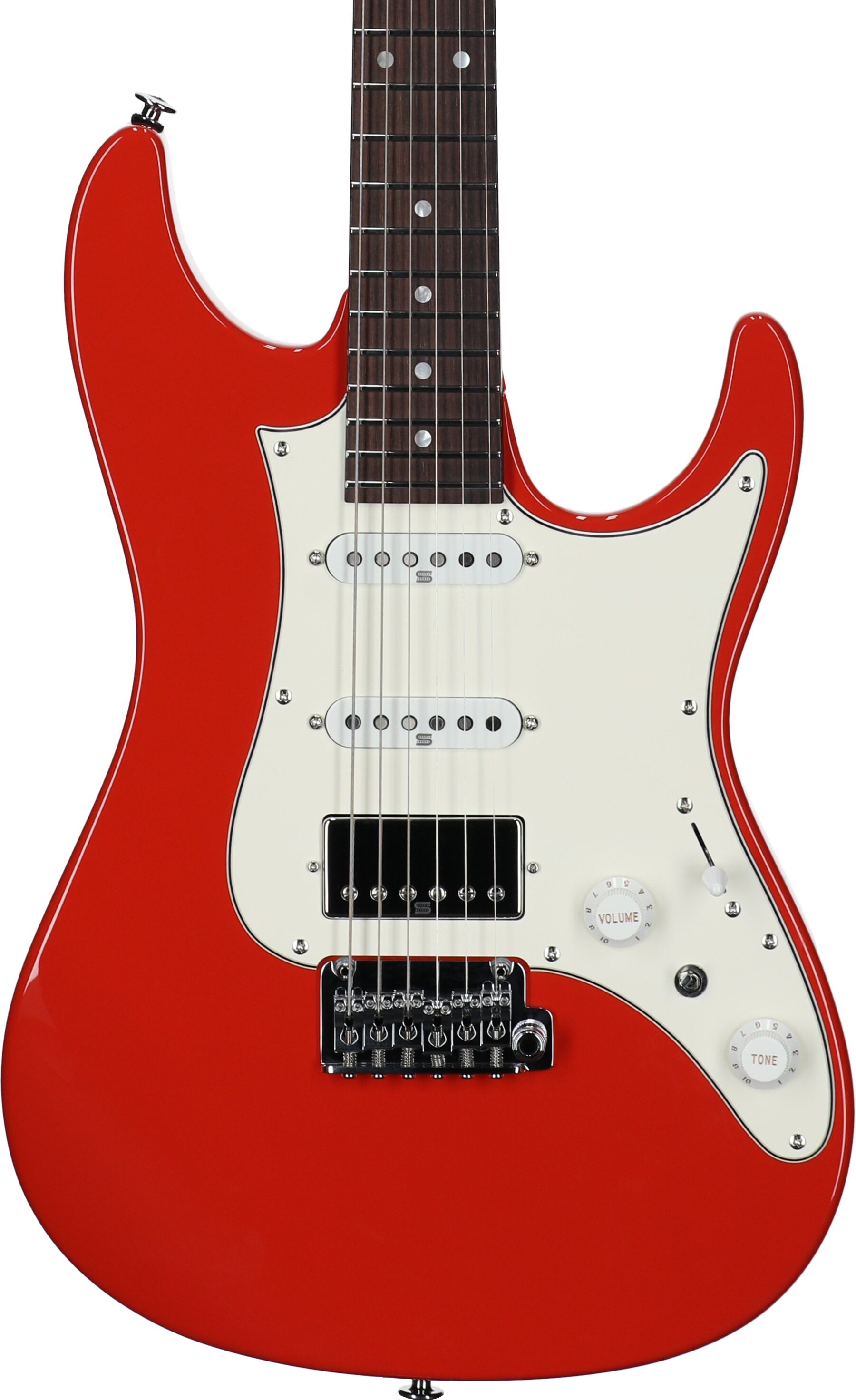 Ibanez Prestige AZ2204NW Electric Guitar (with Case), Vermillion Red, Body Straight Front