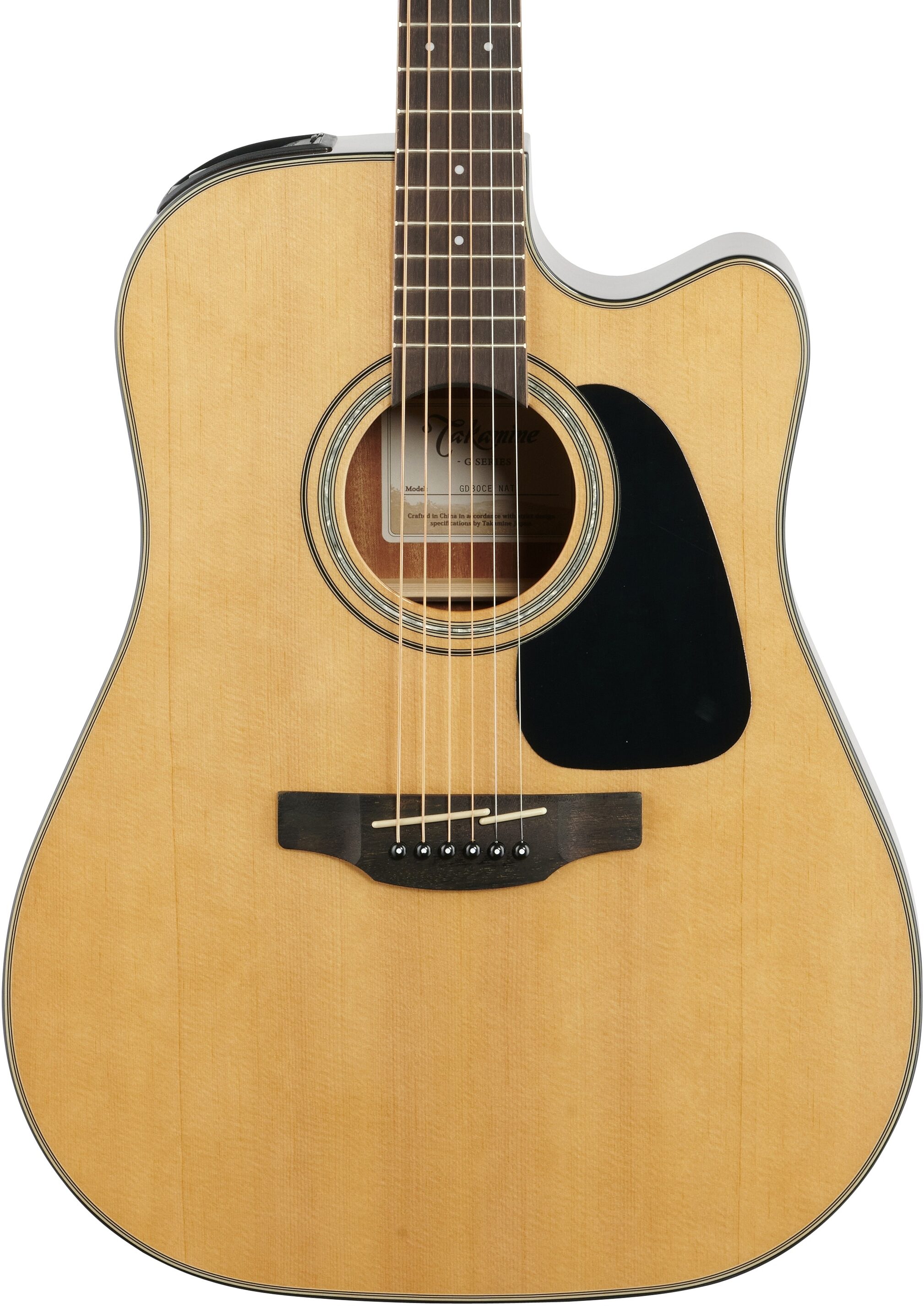 Takamine GD30CE Dreadnought Cutaway Acoustic-Electric Guitar, Natural, Body Straight Front