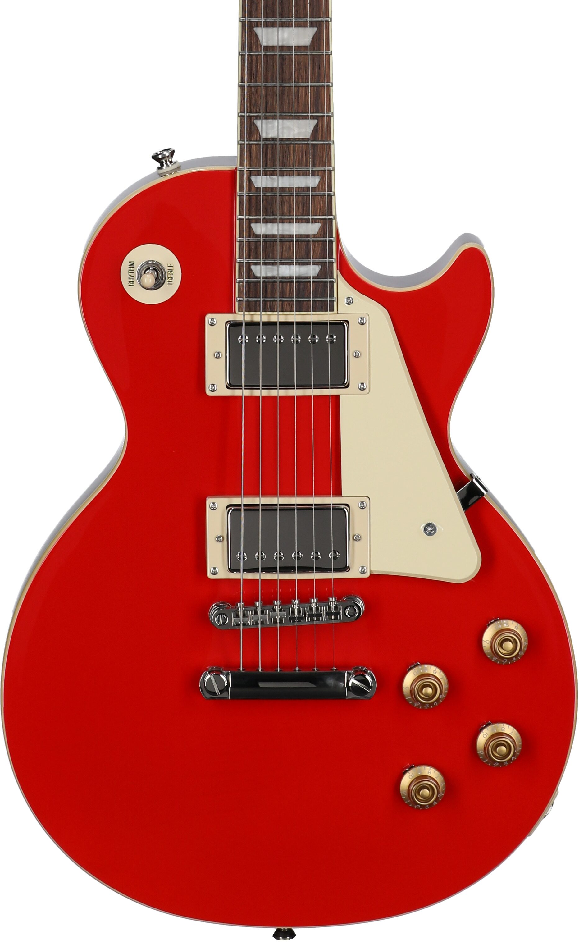 Epiphone Inspired by Gibson Les Paul Standard '50s Electric Guitar (with Gig Bag), Cardinal Red, Body Straight Front