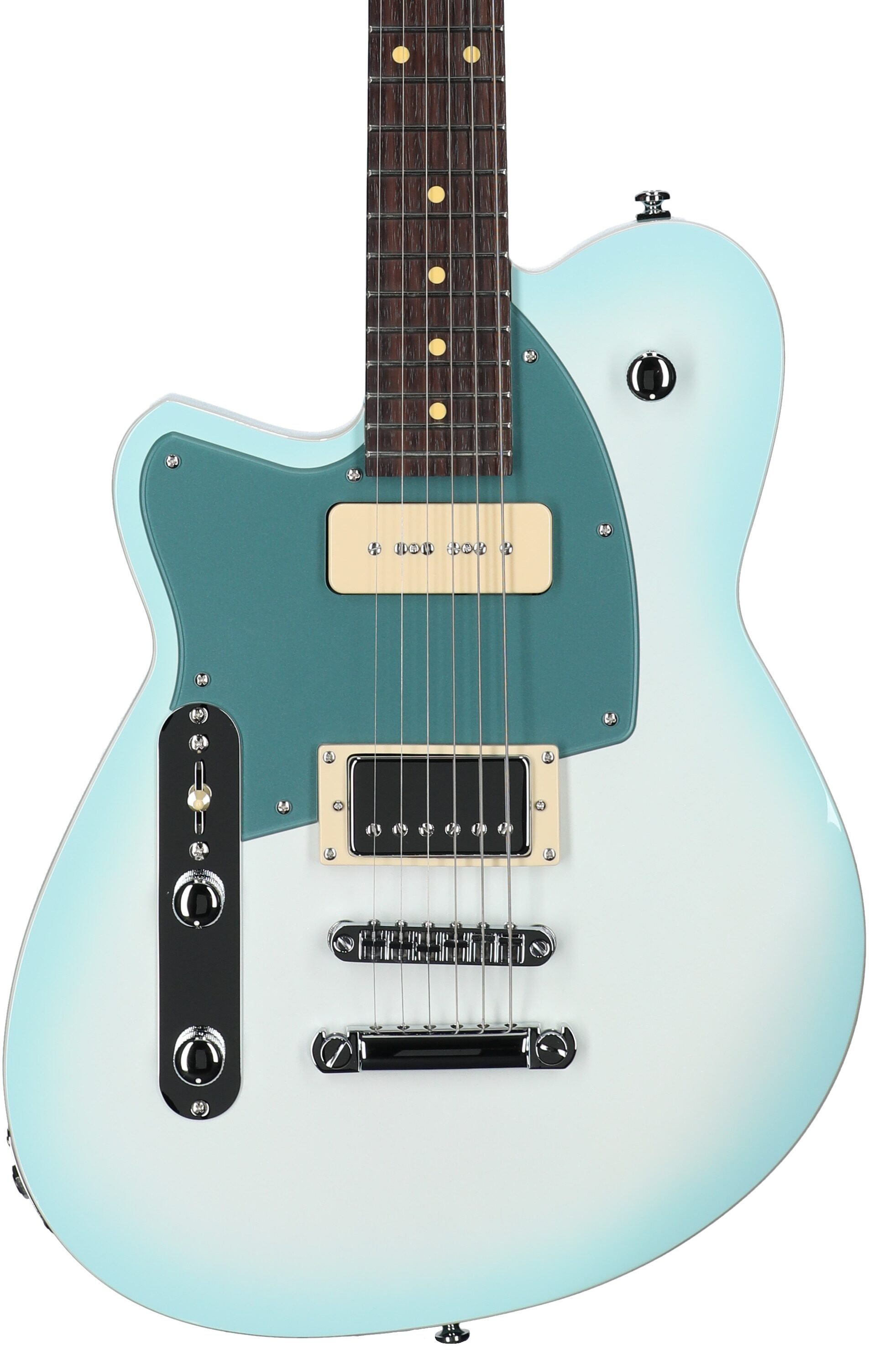 Reverend Double Agent OG Electric Guitar, Left-Handed, Chronic Blue Burst, Body Straight Front