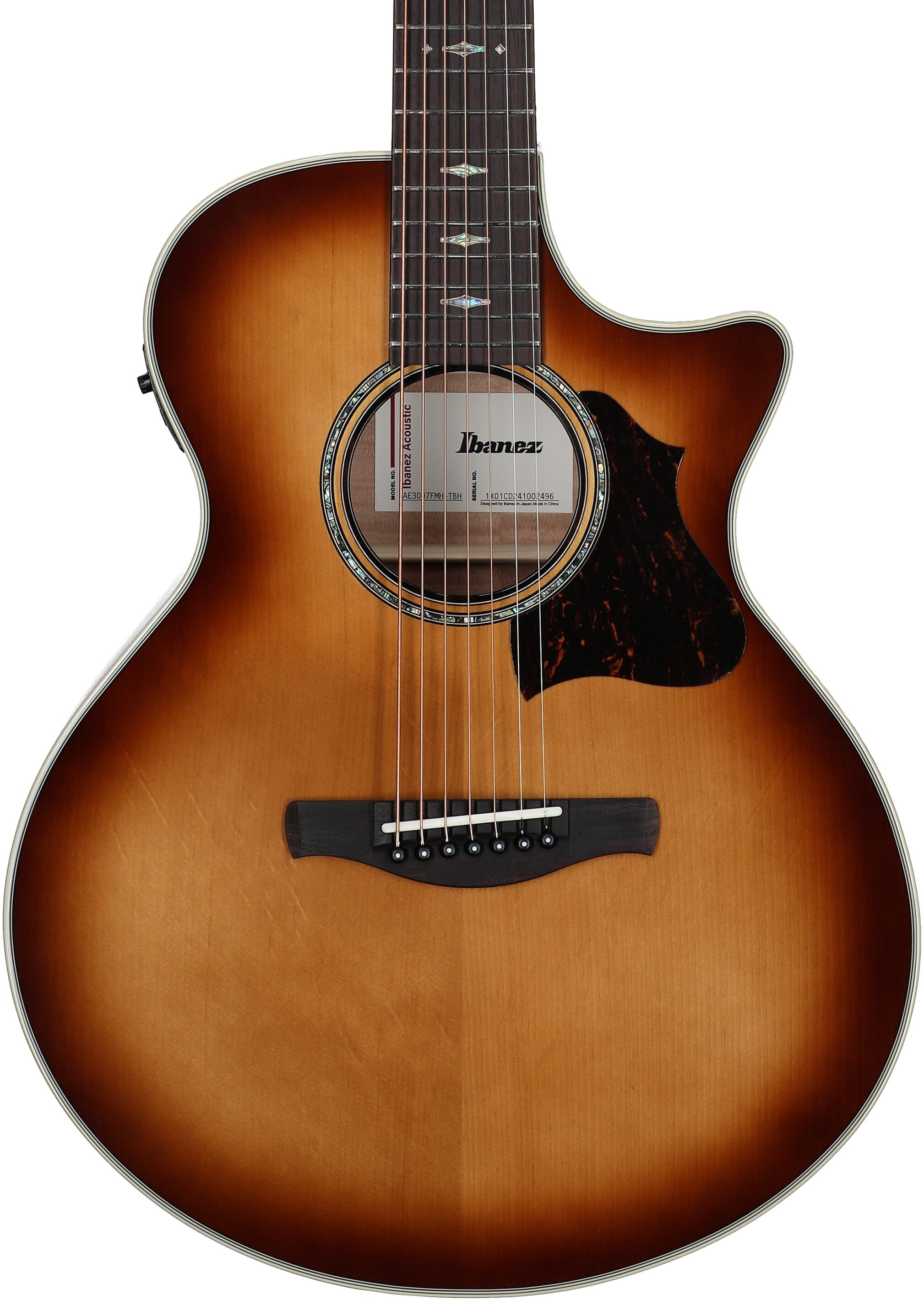 Ibanez AE3007FMH Acoustic-Electric Guitar, Tobacco Edge Burst, Body Straight Front