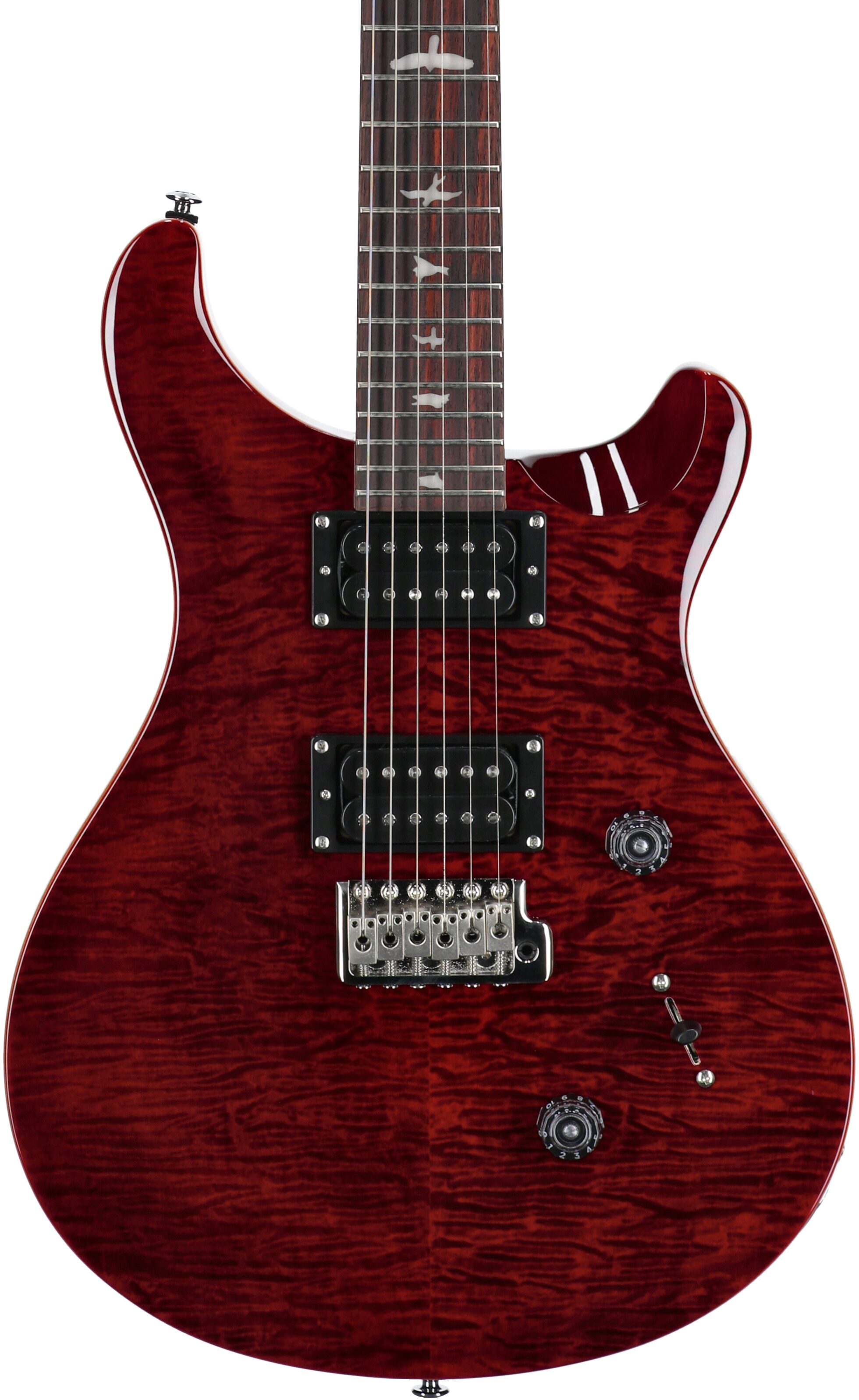 PRS Paul Reed Smith SE Custom 24 Electric Guitar (with Gig Bag), Exclusive Black Cherry, Body Straight Front