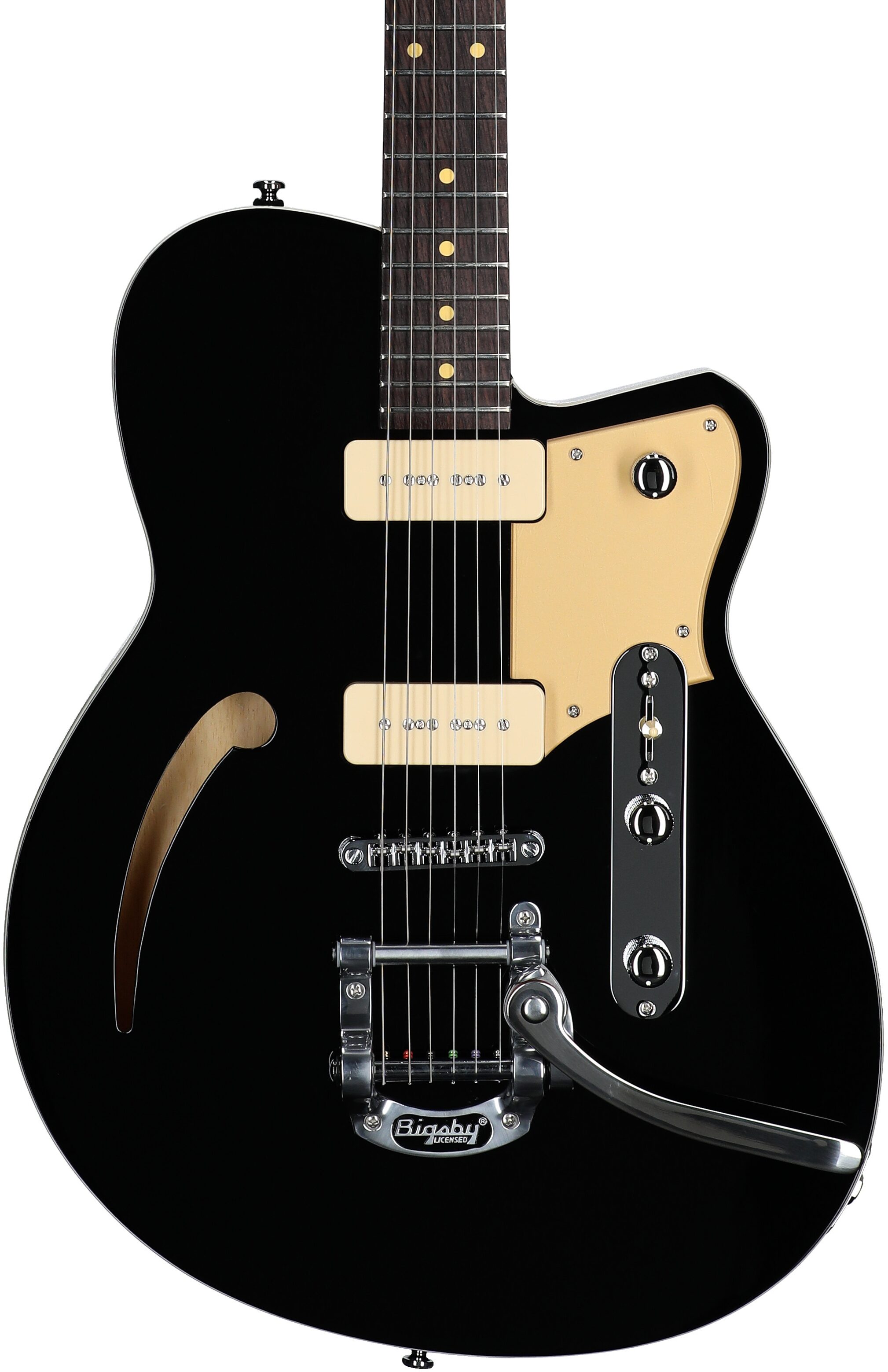 Reverend Club King 290 Electric Guitar, Midnight Black, Body Straight Front